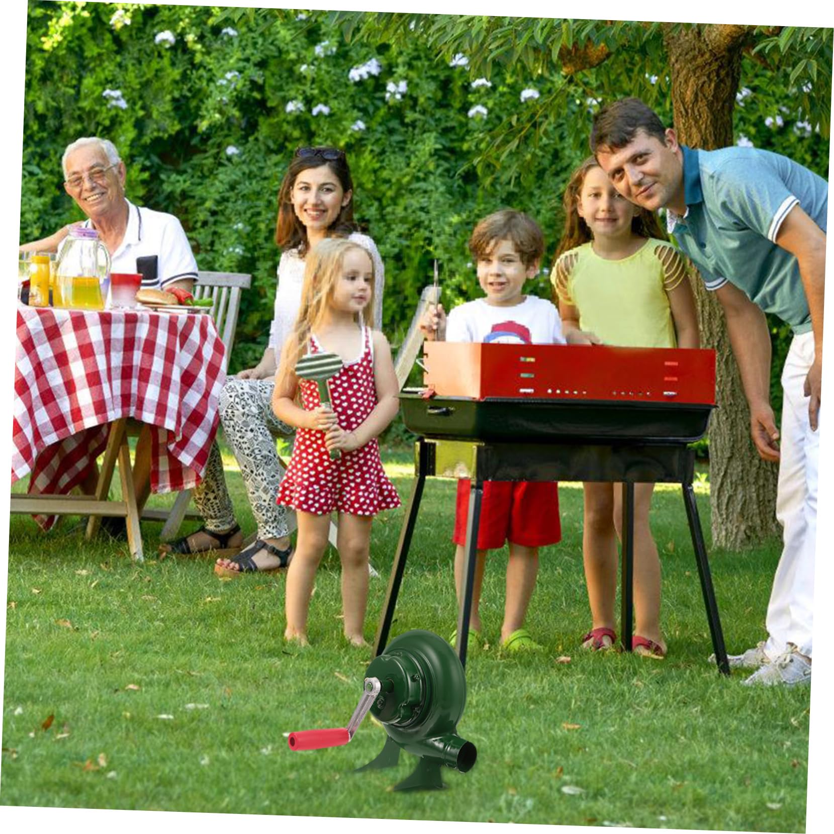 Soffietto Manuale per Barbecue in Ferro Portatile per Stufa Esterno Accessorio per Fuoco Campeggio e Giardino