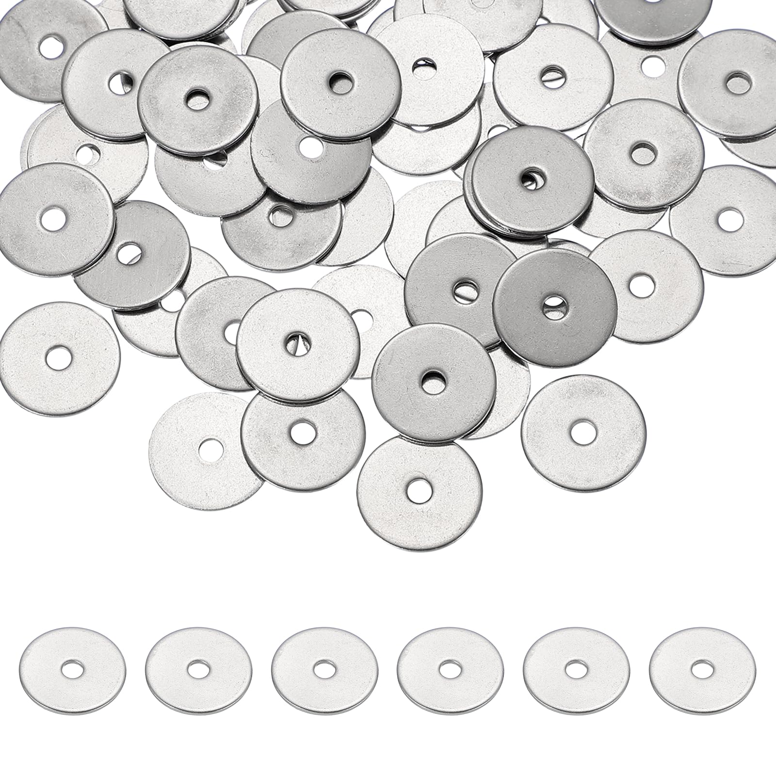 PATIKIL M3 x 18mm Metal Screw Washers Set, 66Pcs 304 Stainless Steel Flat Washers for Screws Bolts Factories Home Outdoor Projects