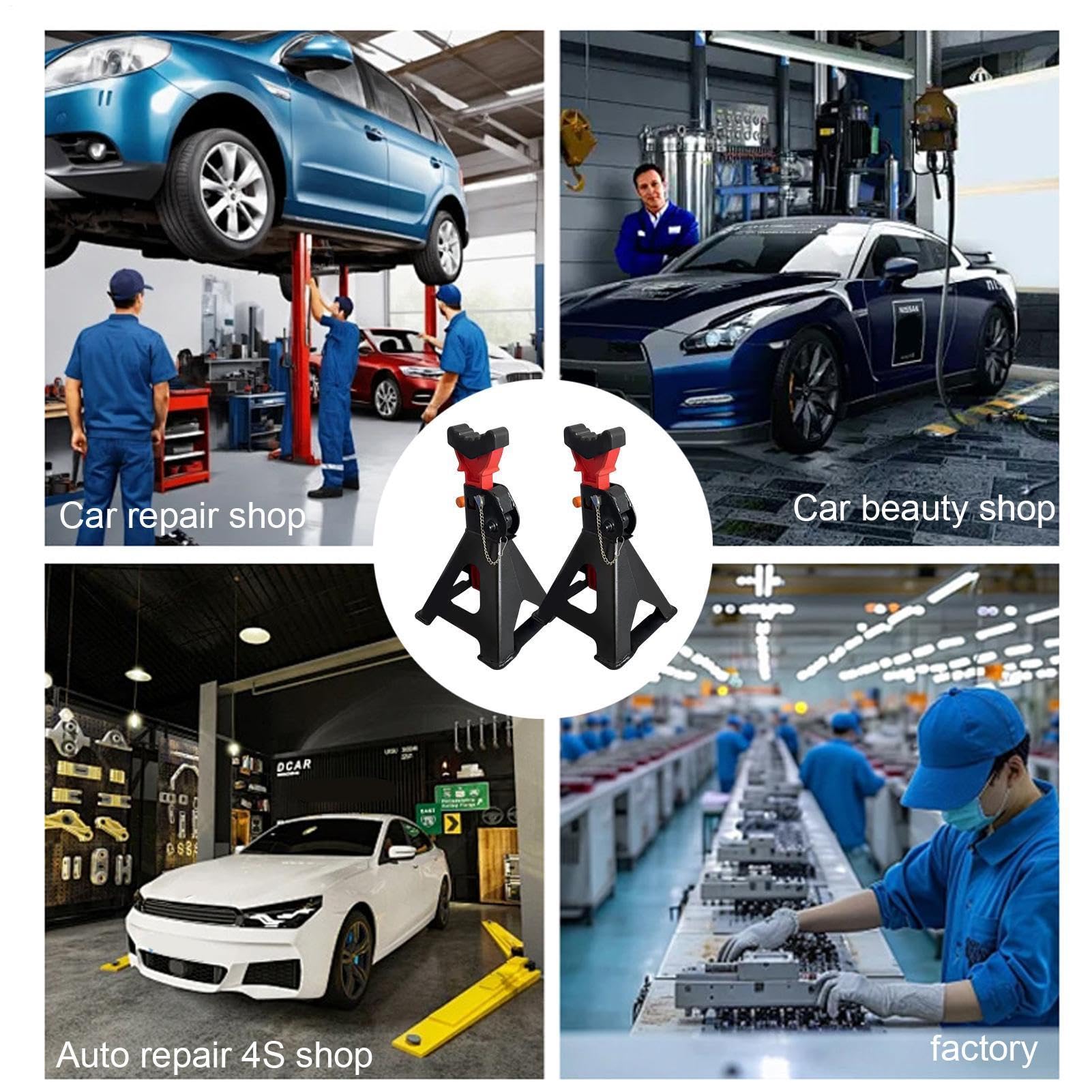 Soportes de Gato para Camión Caballete Ajustable con Bloqueo 3/6 Toneladas | Soporte Altura Ajustable Para Remolques Camiones Vehículos Automoción SUV Motocicletas Garaje