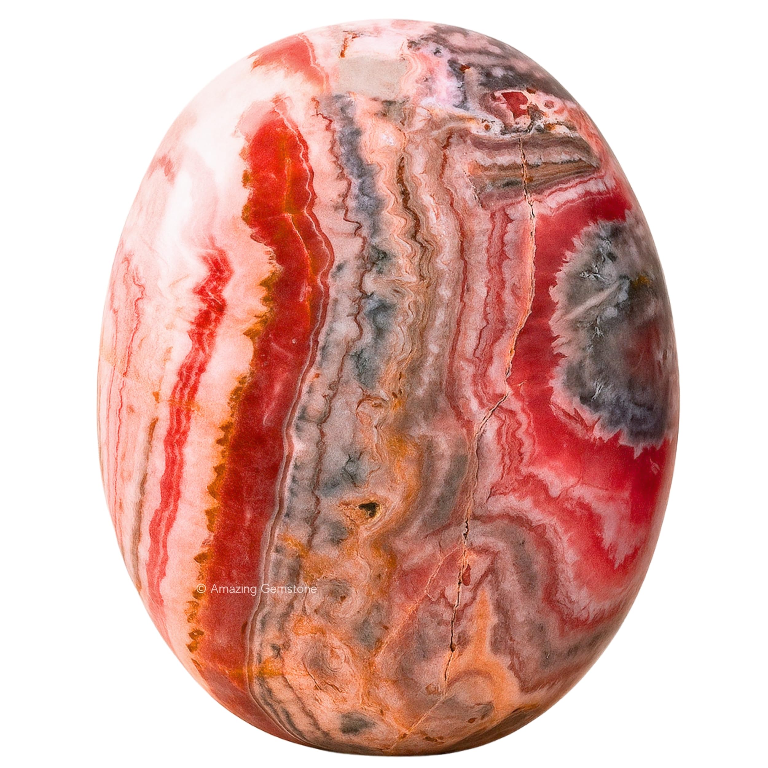 Rhodochrosite Crystal Palm Stone, 45-50mm Large Meditation Healing Crystal