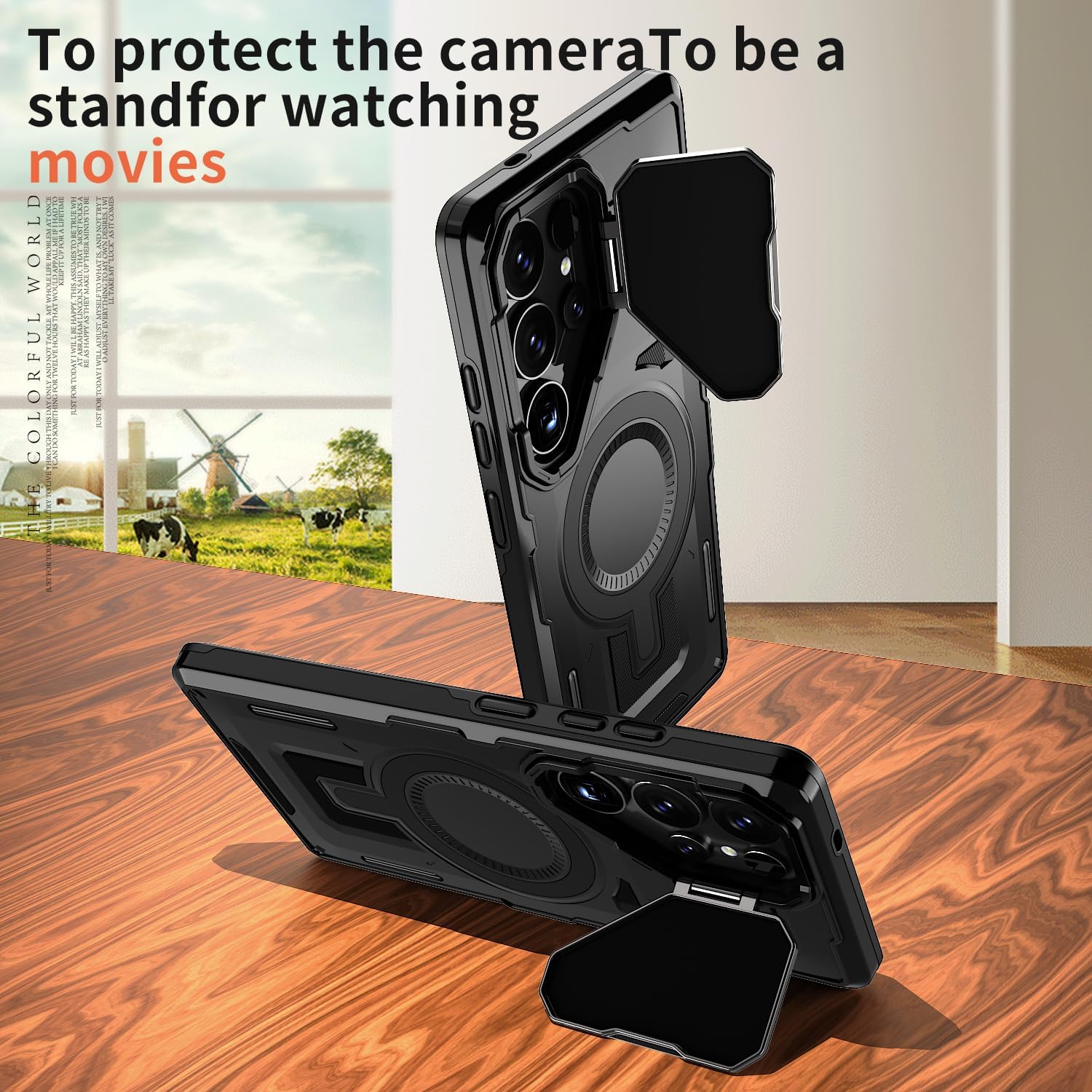 Magnetyczne etui do Samsung Galaxy S24 Ultra/S24 Plus/S24, etui ochronne z klapką jako uchwyt na telefon komórkowy klasy wojskowej, odporne na wstrząsy, fioletowe, S24 Ultra