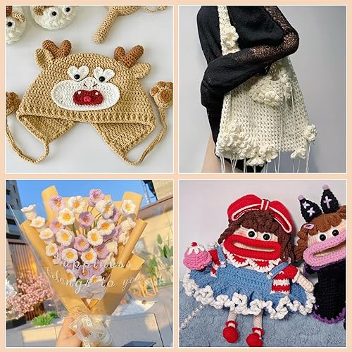 Miniatura 6 de Pnytty Kit de ganchillo para principiantes y adultos, 107 piezas de kit de punto para principiantes, incluye hilo de ganchillo, ganchos de ganchillo