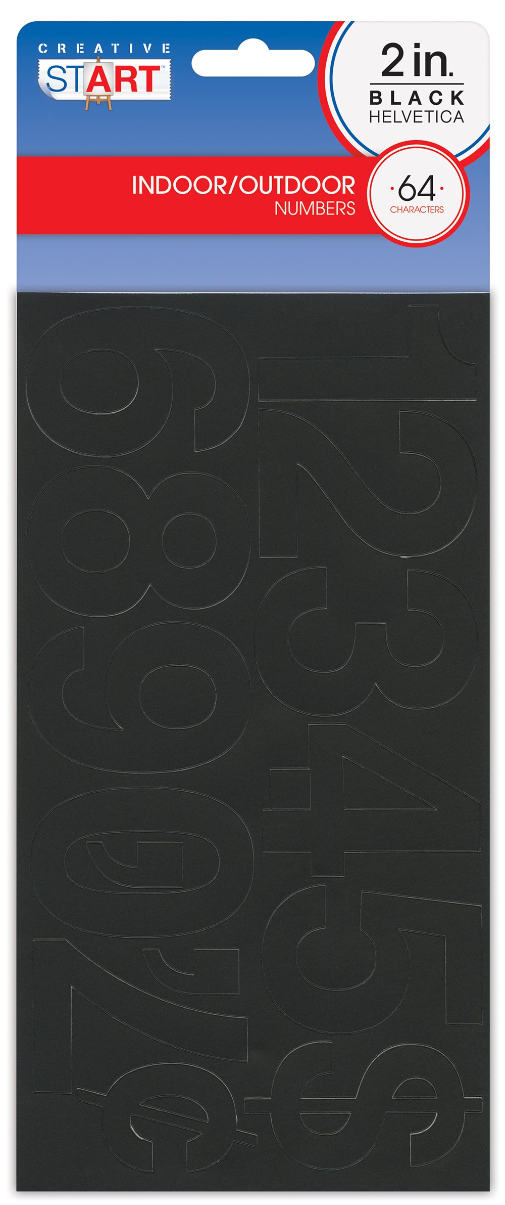 Cosco Creative Start Letters and Numbers 2" Helvetica Font 133 Characters, Black (098138)