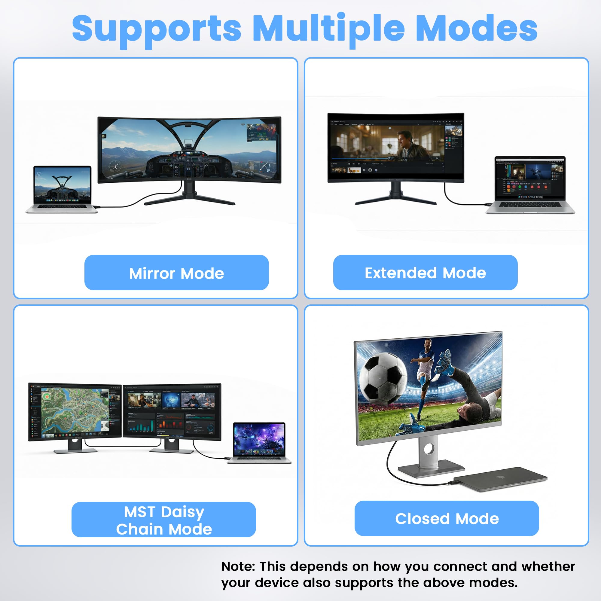 Kabel 8K USB C na DisplayPort 1.4, 1 m, 32,4 Gb/s, 8K 60 Hz/4K 144 Hz, jednokierunkowy typ C Thunderbolt 4/3 na DP 1.4, kabel HDR/HBR3 kompatybilny z iPad Pro, iMac, Mac mini, MacBook、Galaxy