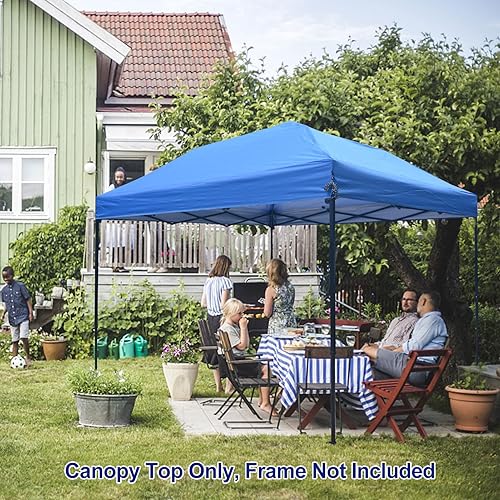 Vista 14 de Joramoy Cubierta superior de repuesto de toldo de 10 x 10 pulgadas, cubierta superior impermeable con cuerdas, toldo instantáneo, cubierta plateada