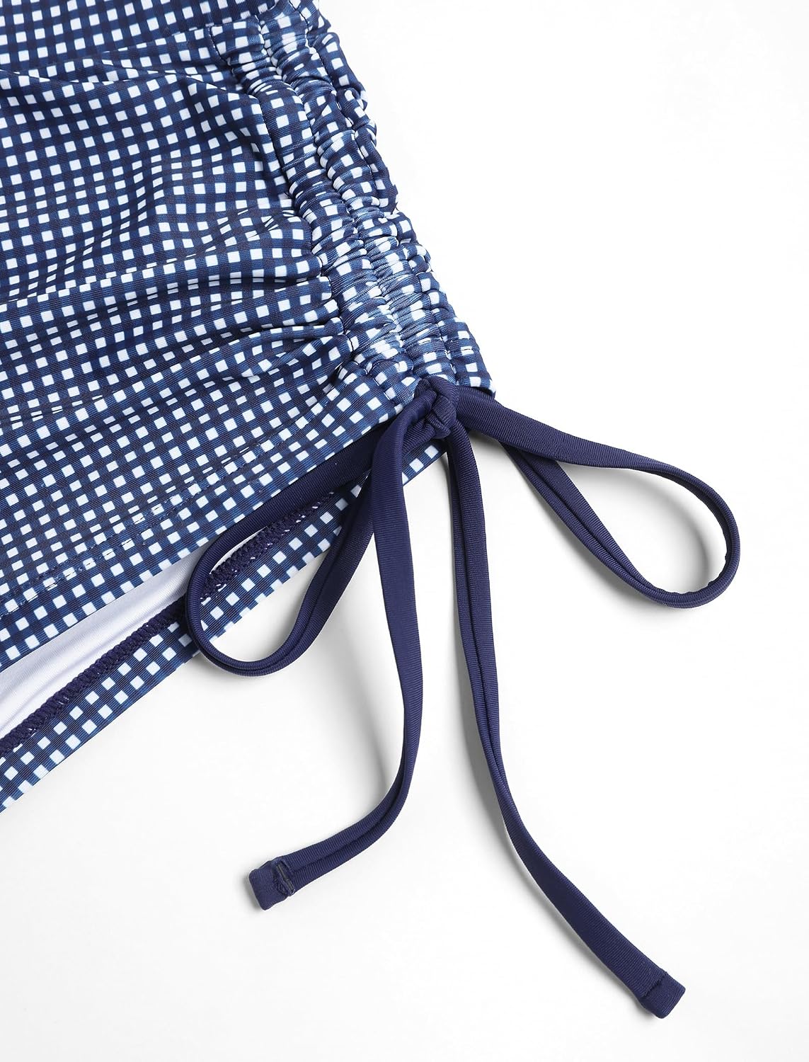 ZAFUL Women's Triangle Bikini Tie Back Plaid Shorts Swimsuit Bow Padded Two Piece Bathing Suit
