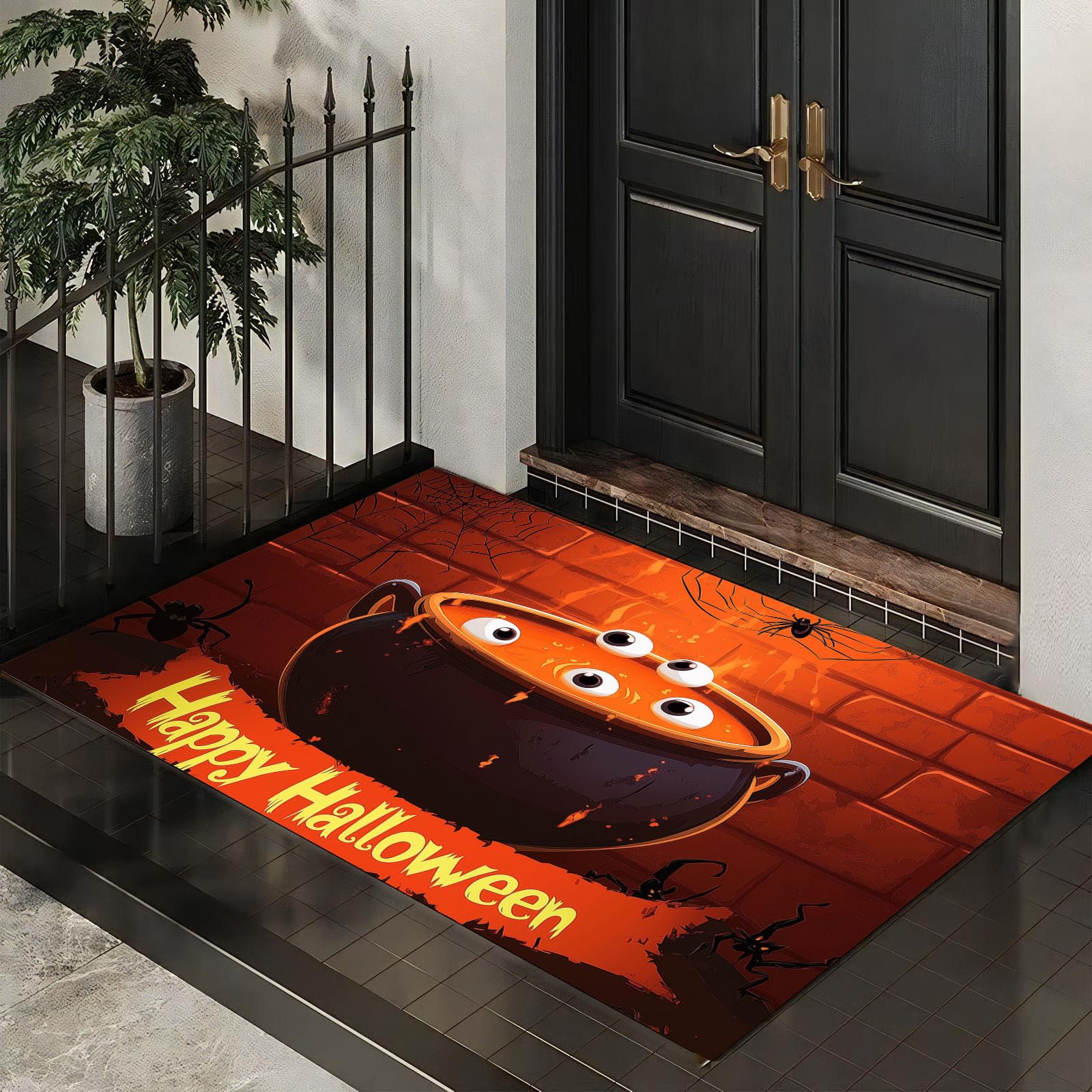 Tapis de porte d'entrée antidérapant et lavable anti-poussière rouge 40x60 cm
