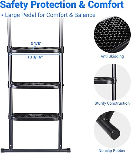 Miniatura 3 de AW Universal Trampoline Ladder with Wide Skid-Proof Steps Fit 12-15 FT or Larger Trampolines Kid Outdoor