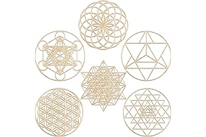 6 Pcs 12 Inch Sacred Geometry Wood Wall Art Set