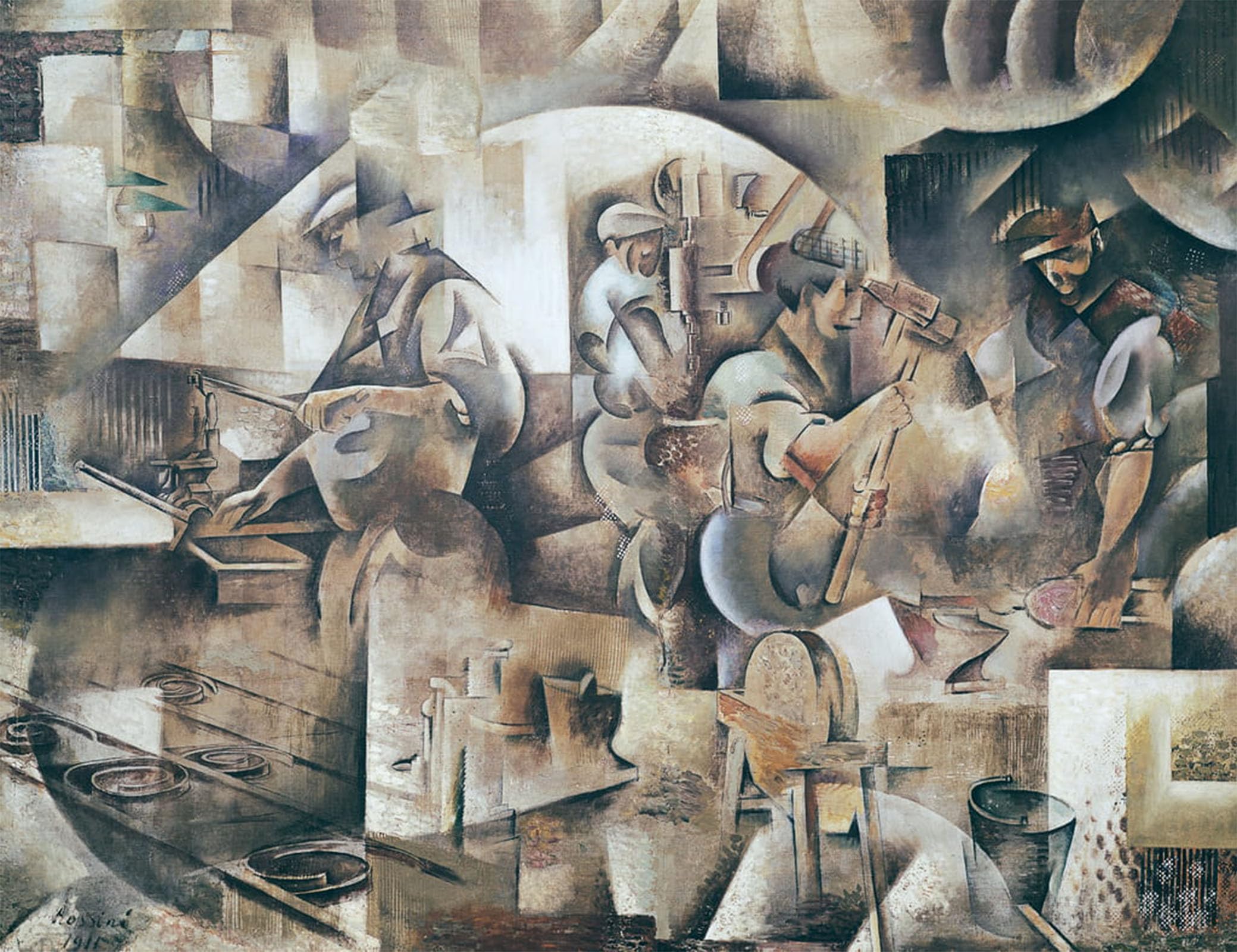 ARTXLXXBN Famous Painting Art Wall Decor Abstract Art Picture the Forge by Daniel Vladimir Baranoff Rossine Animal Pictures for Home Decor 60x90cm