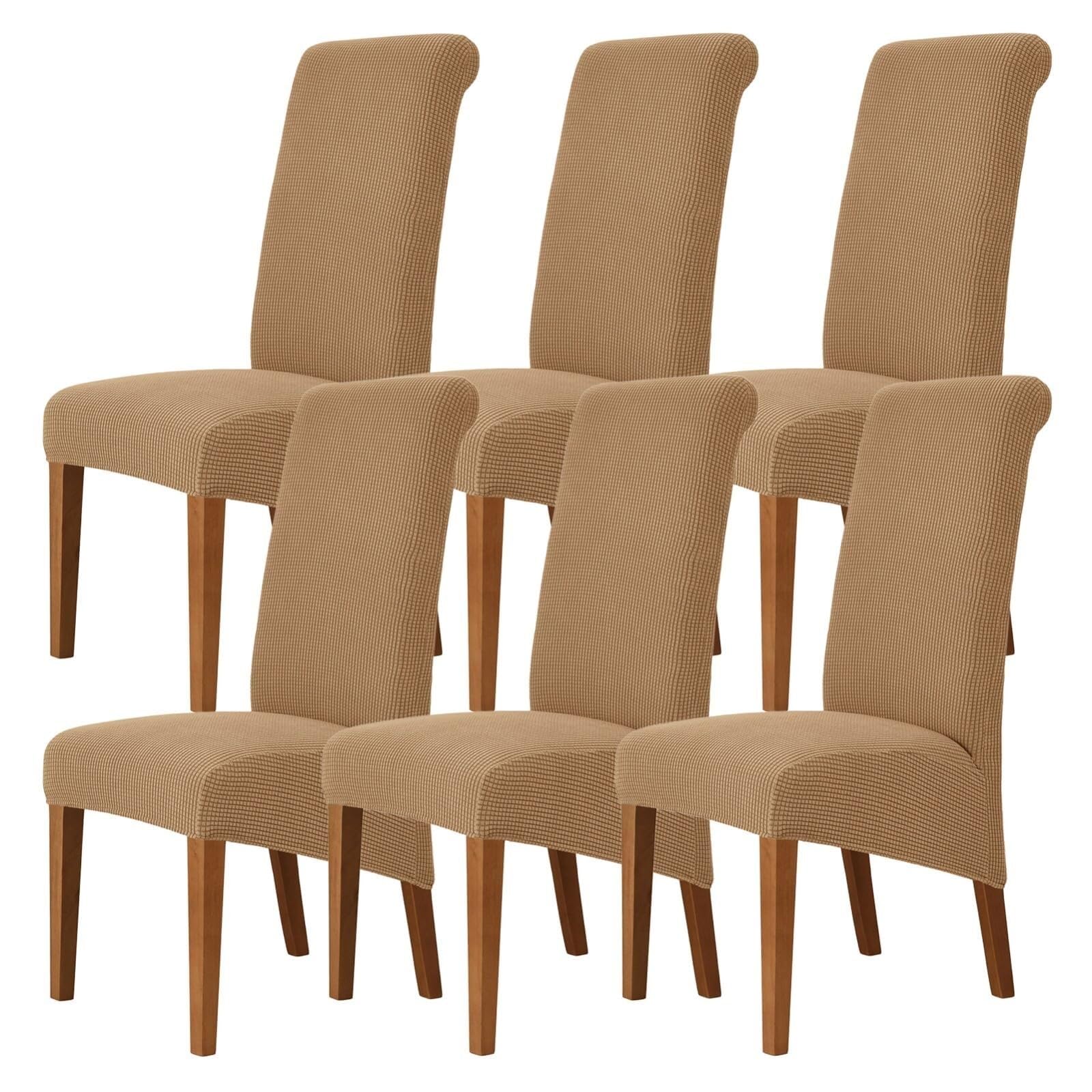 NMVAWIPT Stretch High-Back Dining Chair Covers, Removable Washable Protectors With Elastic Bottom, For Home, Restaurant, Banquet(5#,6Pcs)