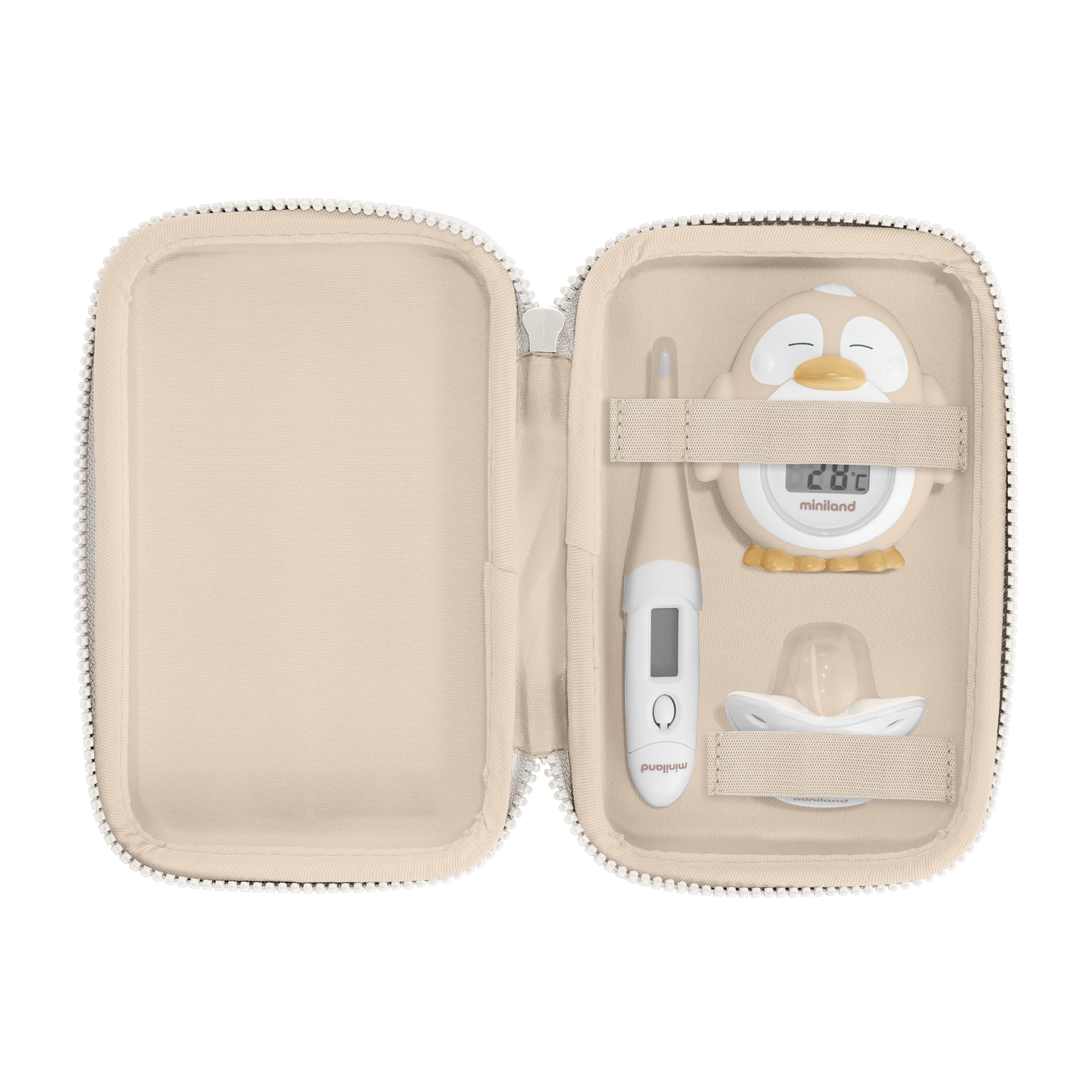 Miniland Thermokit Valencia. Set de trois thermomètres pour bébés dans un étui pratique.
