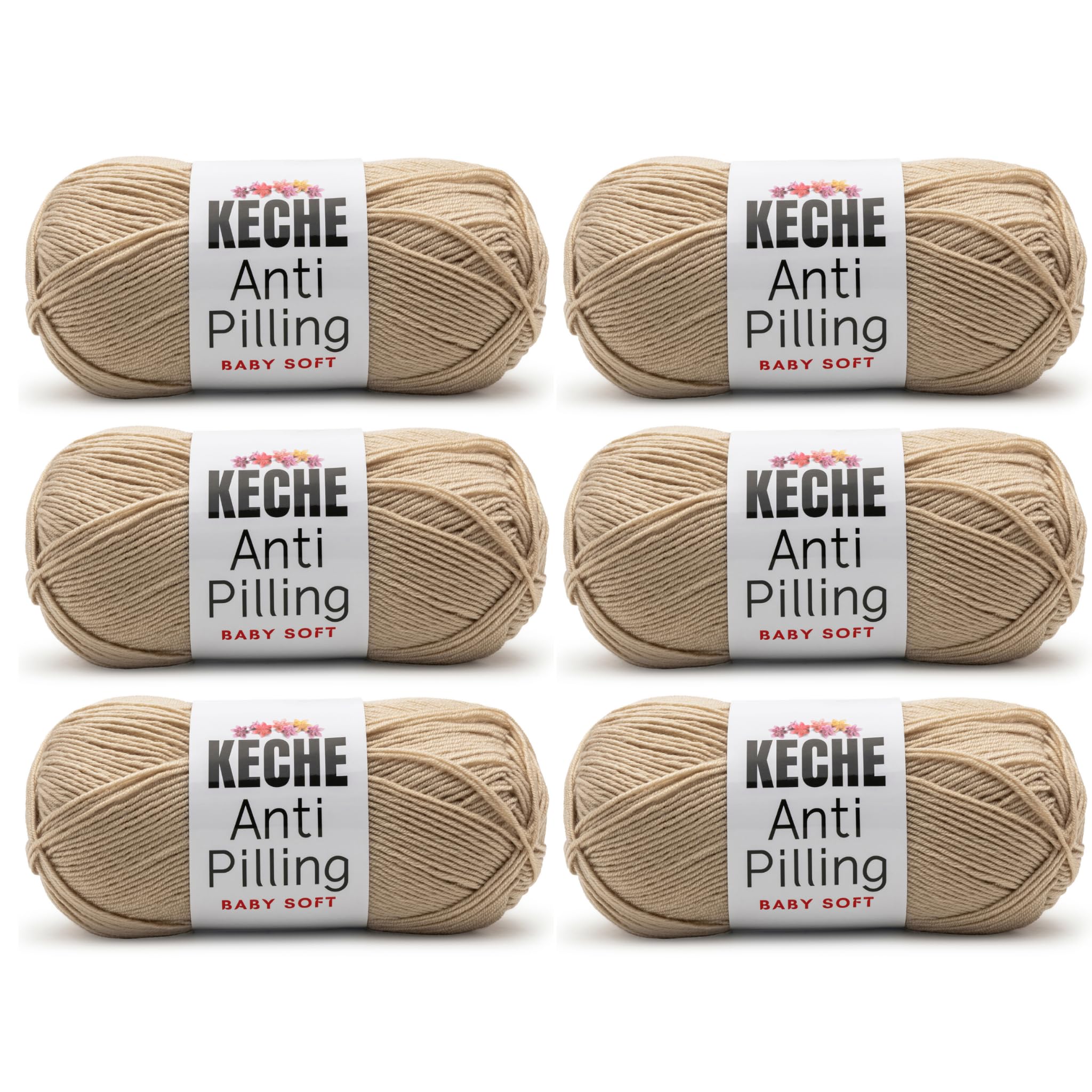 Soft DailyKnit DK Yarn, 100% Anti-Pilling Acrylic for Knitting Crocheting, Light Weight #3 (3.52 oz / 274 Yds) 1 Skein - Red — view 77