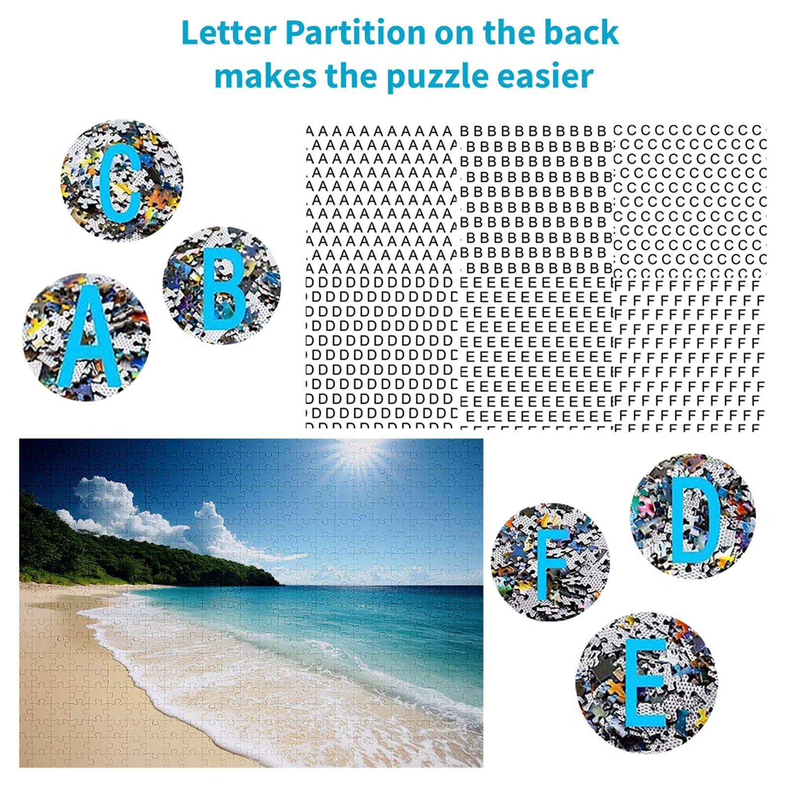 Puzzle 3000 Sztuk Plaża Puzzle dla dorosłych Krajobraz 122x81cm Unikalne Rzemiosło Klasyczne 3D Drewniana układanka do rodzinnych gier aktywnych, układanka zrób to sam do dekoracji ścian domu