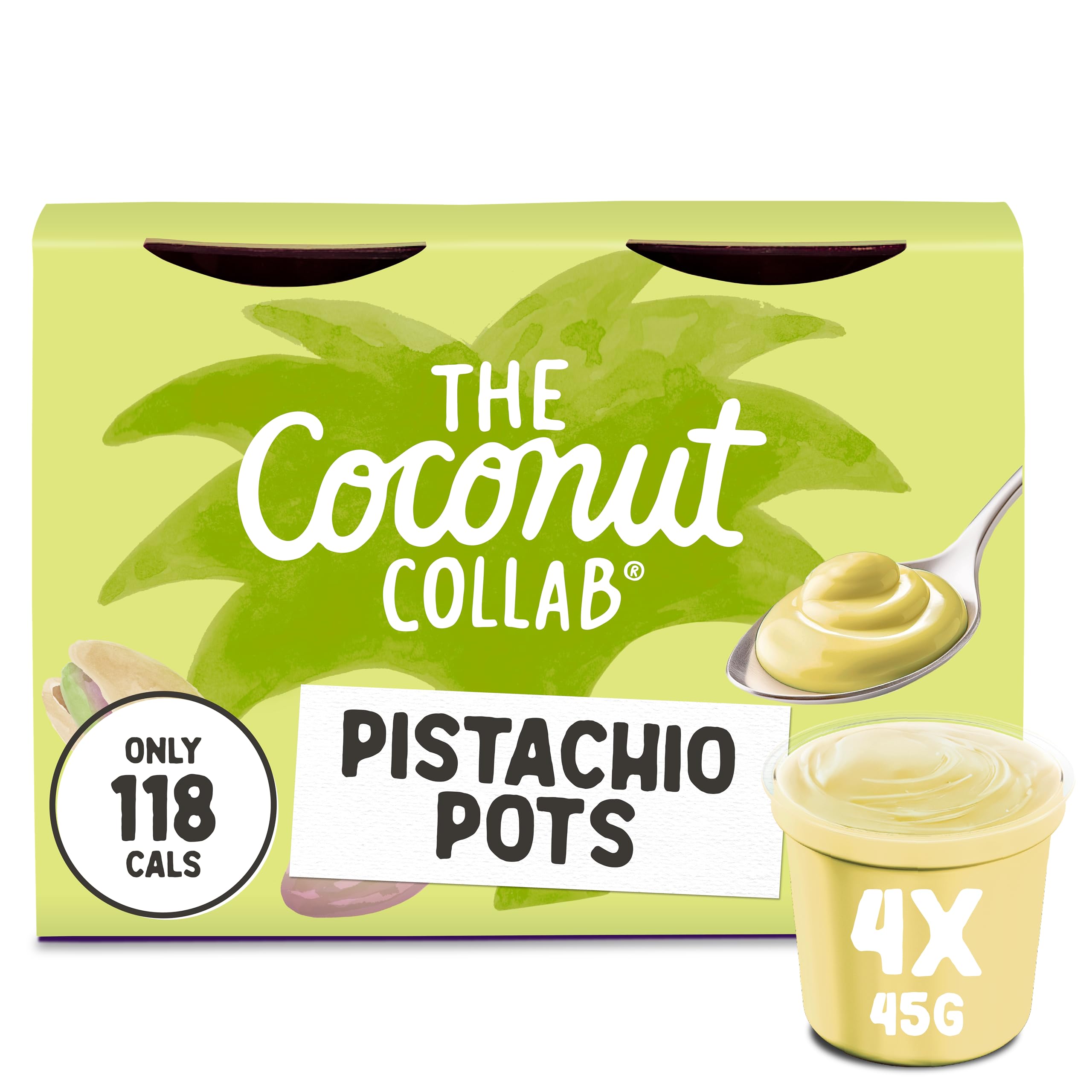 The Coconut Collab Pistachio Pots Dessert, Vegan, Plant-Based, Dairy Free, Pistachio Flavoured Ganache, 4 x 45g