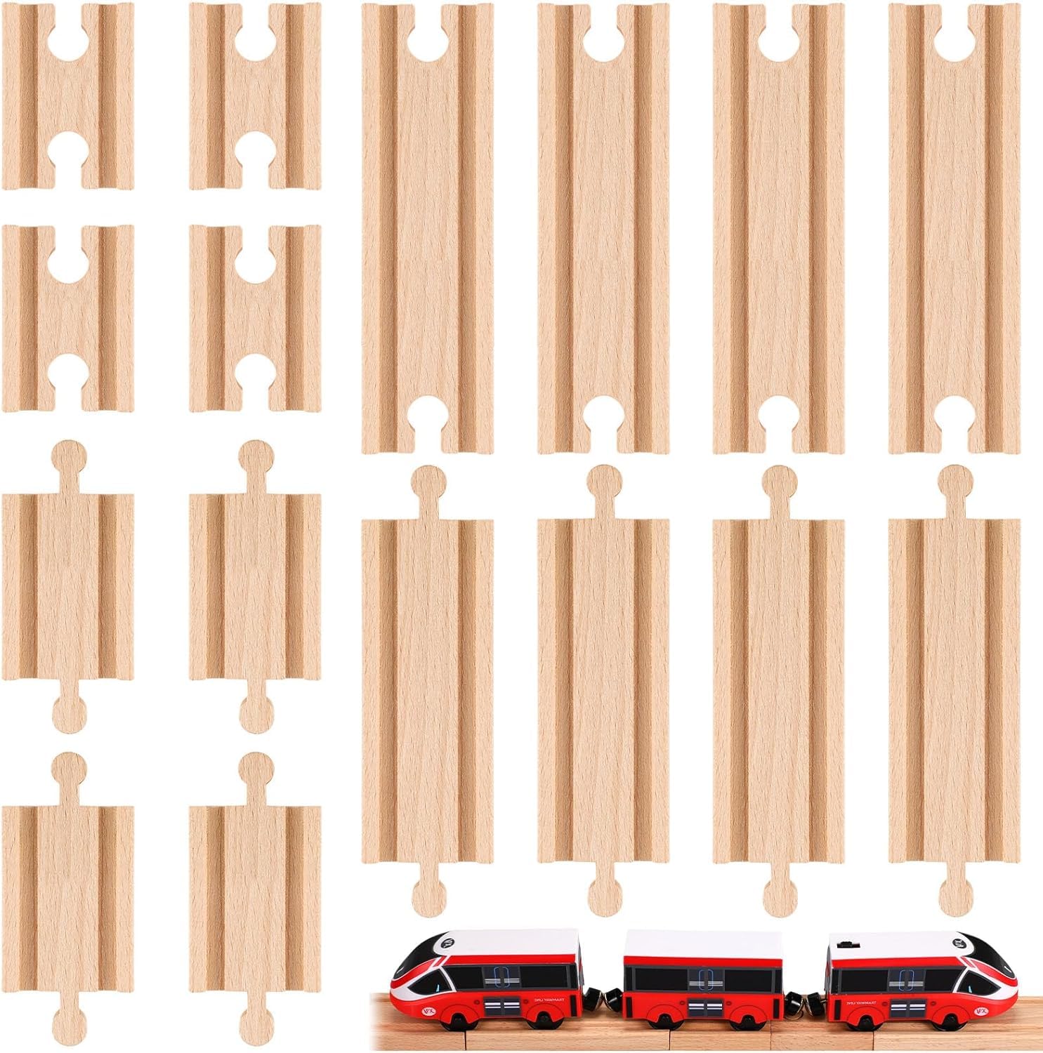 Juego de vías de tren HO rectas y conectores, accesorios para mesa, compatible con ferrocarril