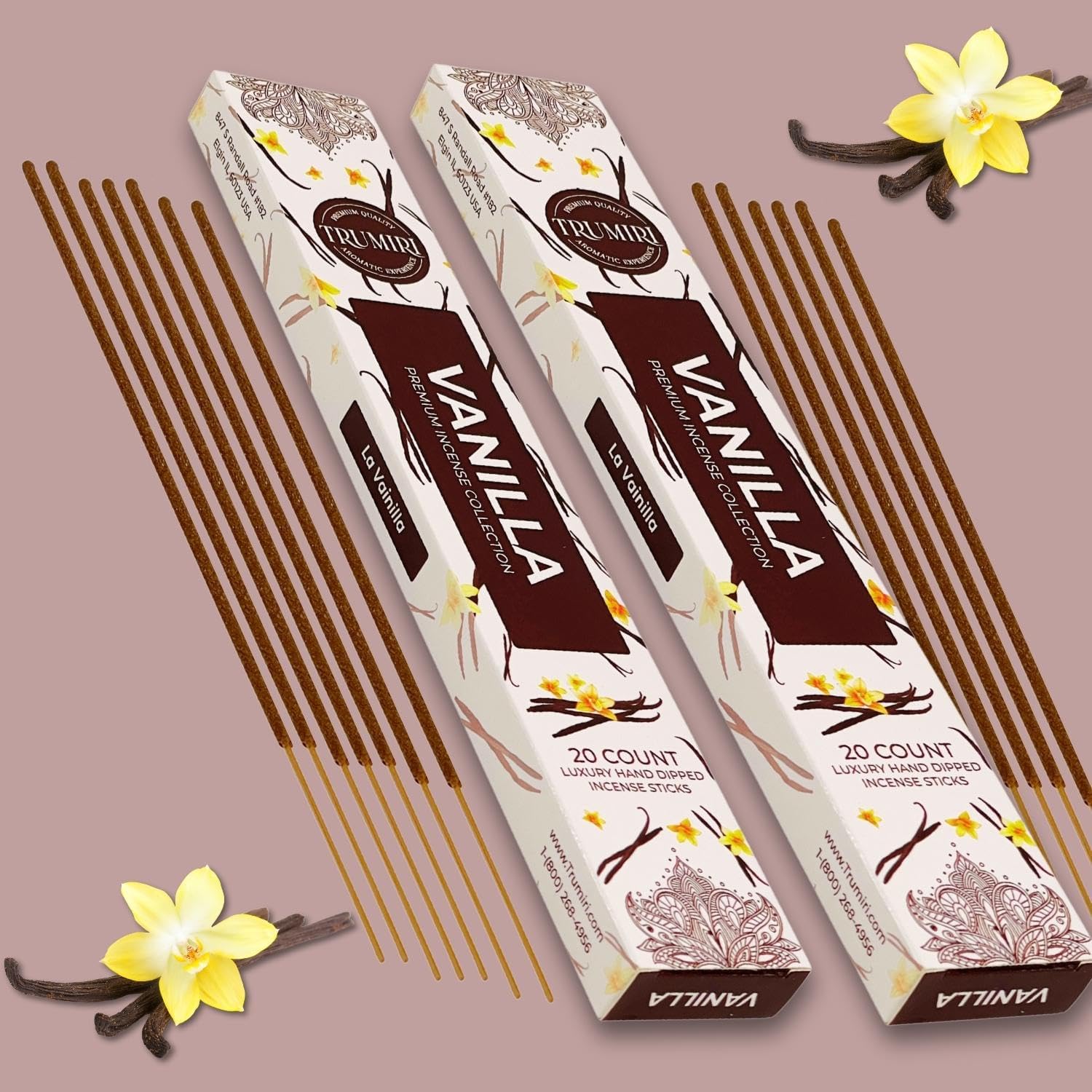 Vanilla Incense Sticks - Total 40 Insence-Sticks - Dual Pack of 20 Insense - Inciensos - Inscents - Natural Non Toxic Ingredients - Incents - Incence - Inscense - Insents - Image 7