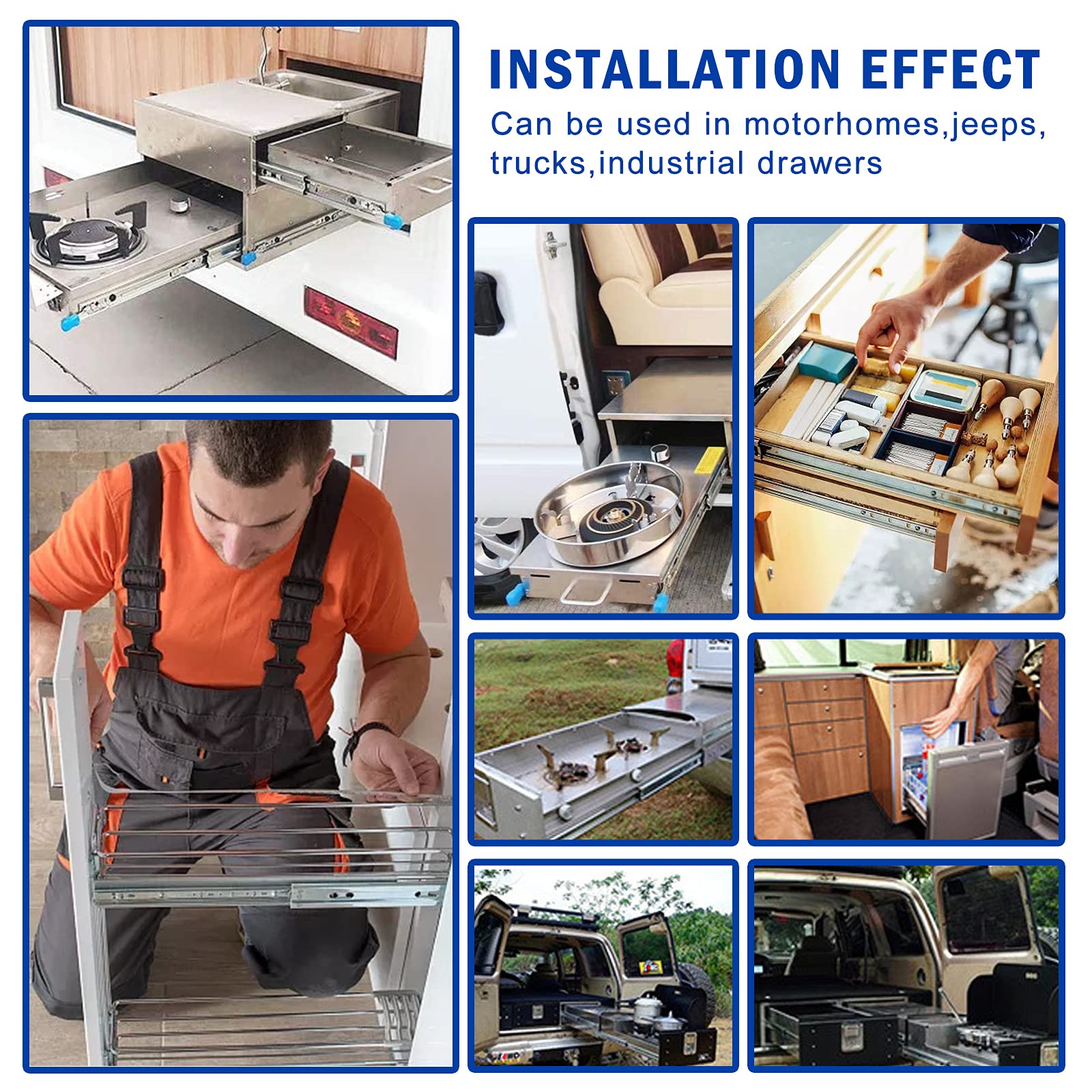 36 inch Heavy Duty Drawer Slides with Lock Thicken 3-Fold Full Extension Ball Bearing Heavy Drawer Slides 250 Pound Load Bearing Capacity, 1-Pair