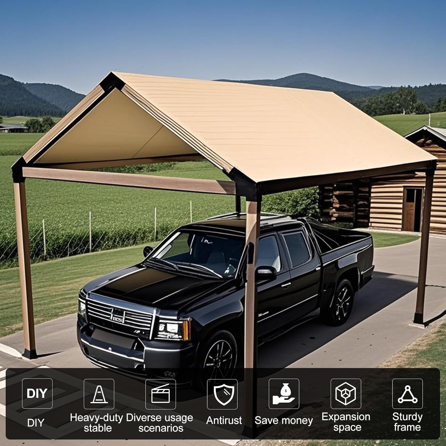 30° Slanted Pergola Whole-Set Kit for 4"x 4" Wood Pergola, Easy to Install, Weather - Resistant Bracket Kit for Carports, Gardens & More (14 Pcs)
