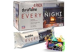 Fire Logs for Indoor & Outdoor Fireplaces, 4 Pack