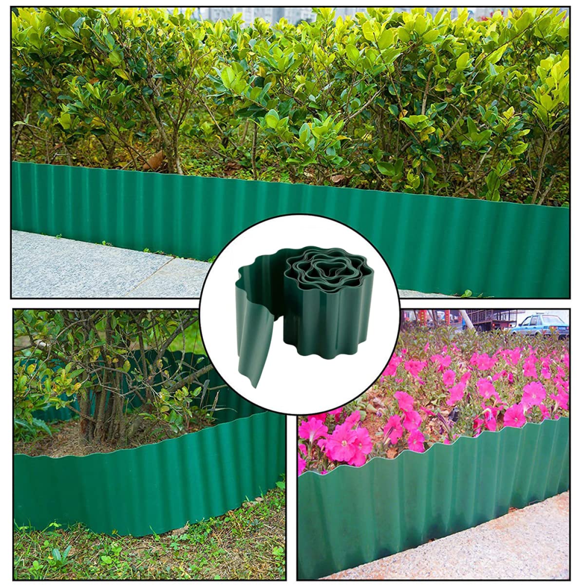 Recinzione Plastica Per Giardino - Bordatura Flessibile Verde, Facile Da Installare