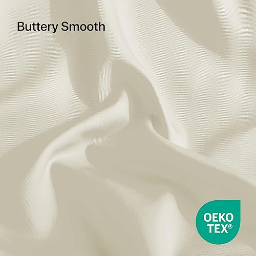 Miniatura 3 de NATUREFIELD Juego de sábanas de tamaño King (4 piezas), rayón derivado del bambú, sábanas refrescantes con bolsillos profundos ajustados, sábanas y