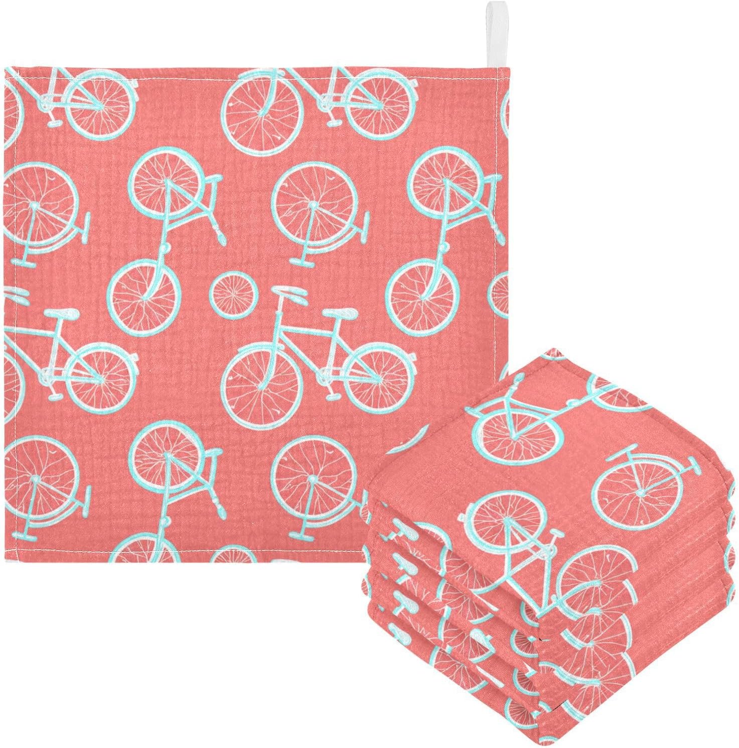 Kigai Bicycles Baby Washcloths,5pcs Ultra Soft Absorbent Towel,Newborn Bath Face Towel, Natural Reusable Baby Wipes for Sensitive Skin, Baby Registry as Shower
