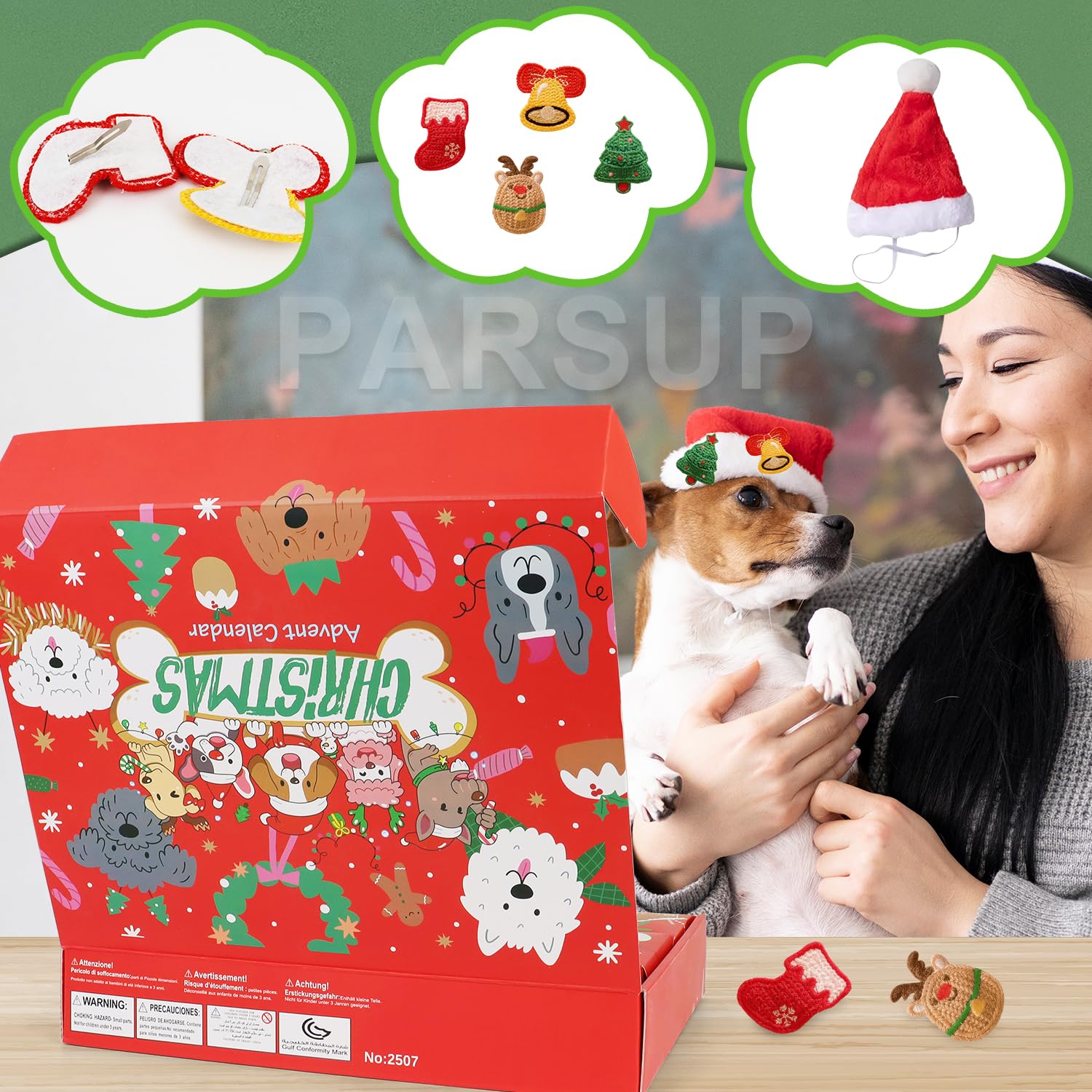 Calendrier de l'Avent 2025 pour chien, jouet de 12 jours, calendrier de Noël avec cordes à mâcher, jouets couineurs, jouets de dentition pour Noël, petit et grand chiot