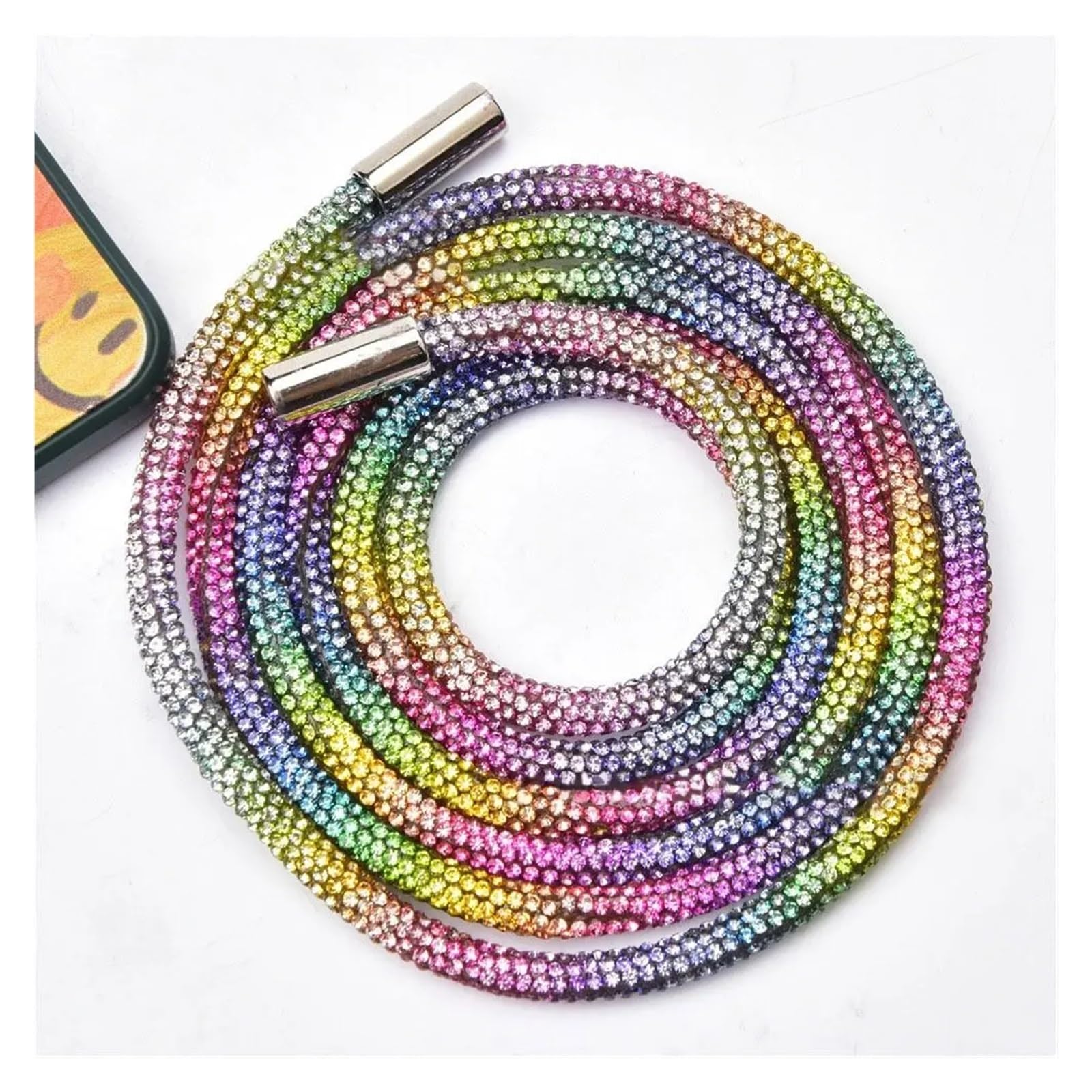 FGJsfhrDTU Drawstring replacement, Rhinestone Drawstring Cord Replacement 120cm 6mm Multicolor(Rainbow)