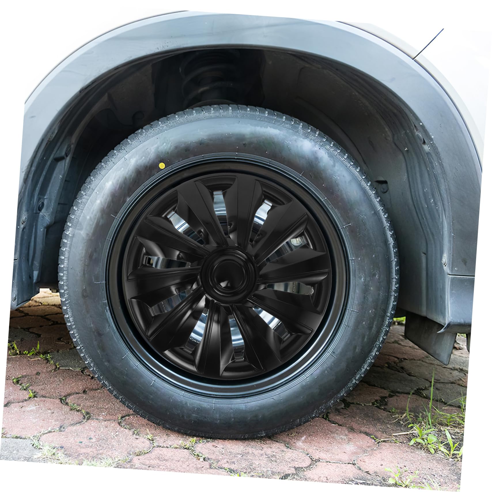 Alipis Copricerchi da Neri per Auto Coprimozzo Decorativo in Plastica Resistente Protezione per Mozzo della Ruota Anteriore