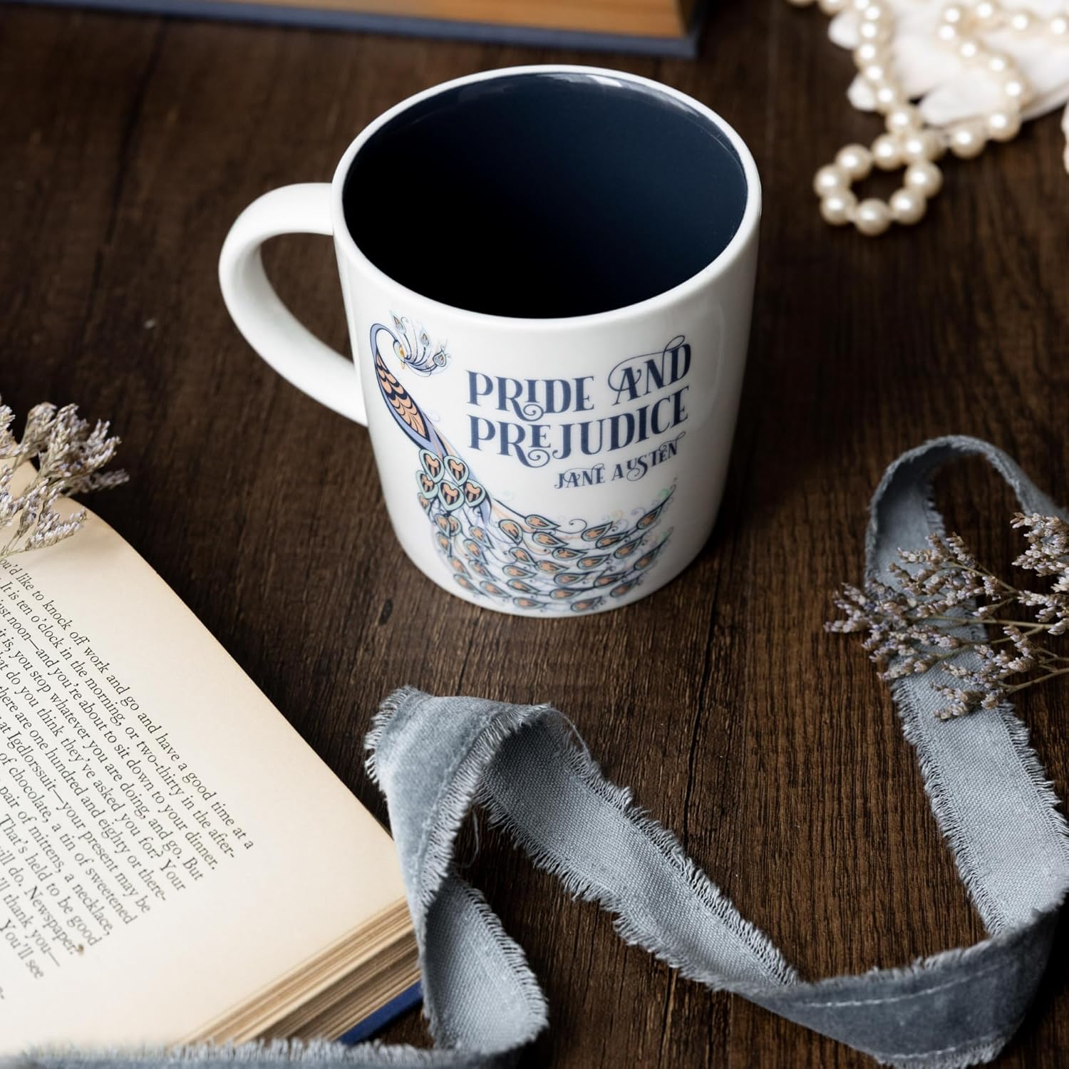 Steel Mill & Co Book Lovers Mug, Cute Coffee/Tea Ceramic Mug with Handle for Book Club, 14 oz Reading Themed Coffee Cup, Pride and Prejudice - Image 4