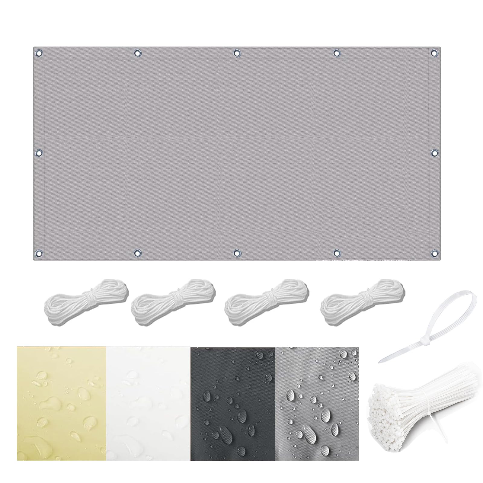 Vela de sombra impermeable Oxford con 98% protección UV para patios y terrazas