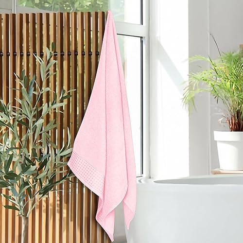 Vista 384 de GLAMBURG Juego de 6 toallas de 100% algodón ultra suave, contiene 2 toallas de baño de 28 x 55 pulgadas, 2 toallas de mano de 16 x 24 pulgadas y 2