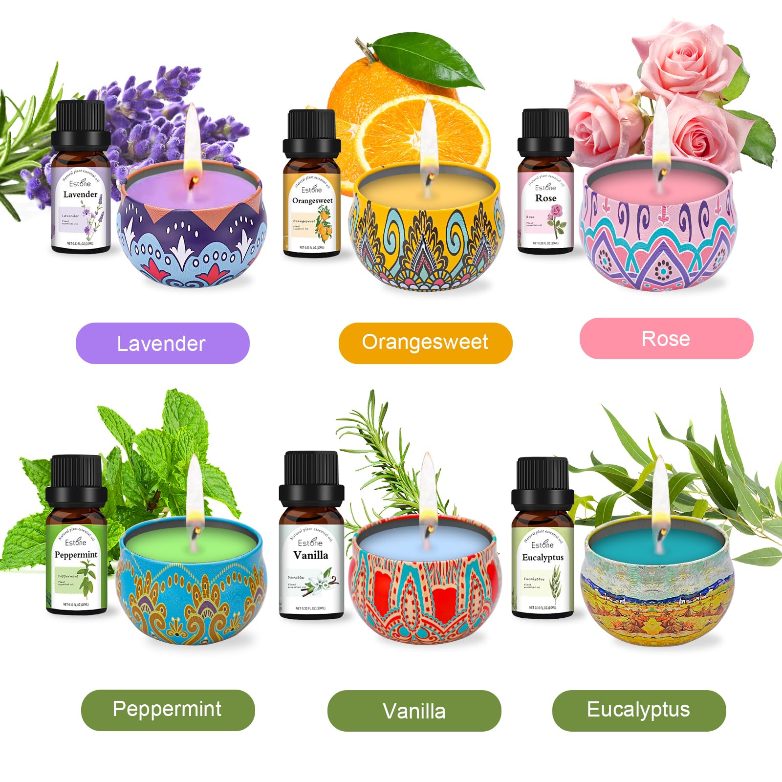 Kit Fabrication Bougies Bolosa - 500g Cire, 6 Parfums, Adultes Débutants
