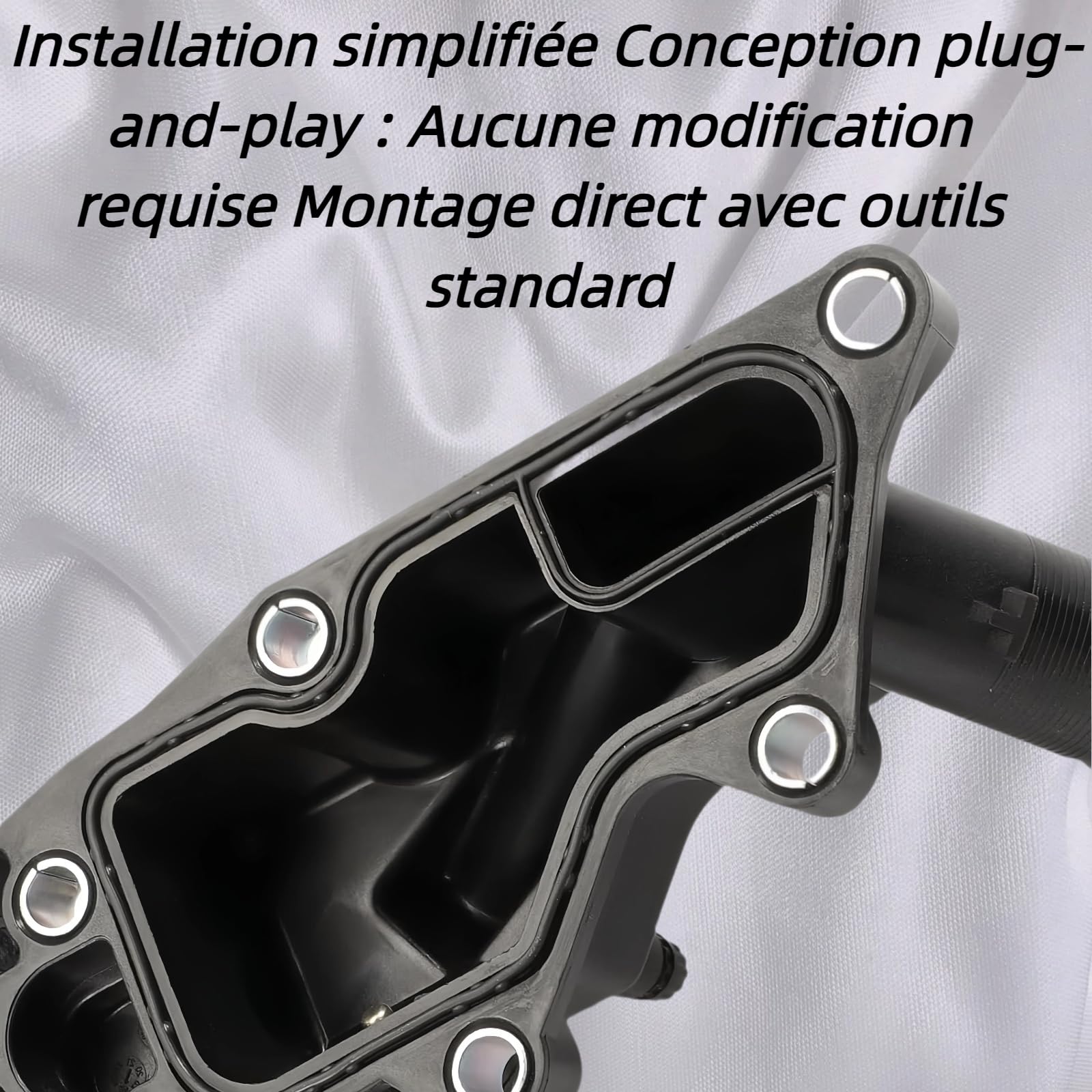 Boîtier de thermostat d'eau (Réf. 110608635R) compatible Captur/Clio/Kadjar/Kangoo/Mégane/Scénic et Dacia Logan/Lodgy/Duster/Sandero - Joint inclus