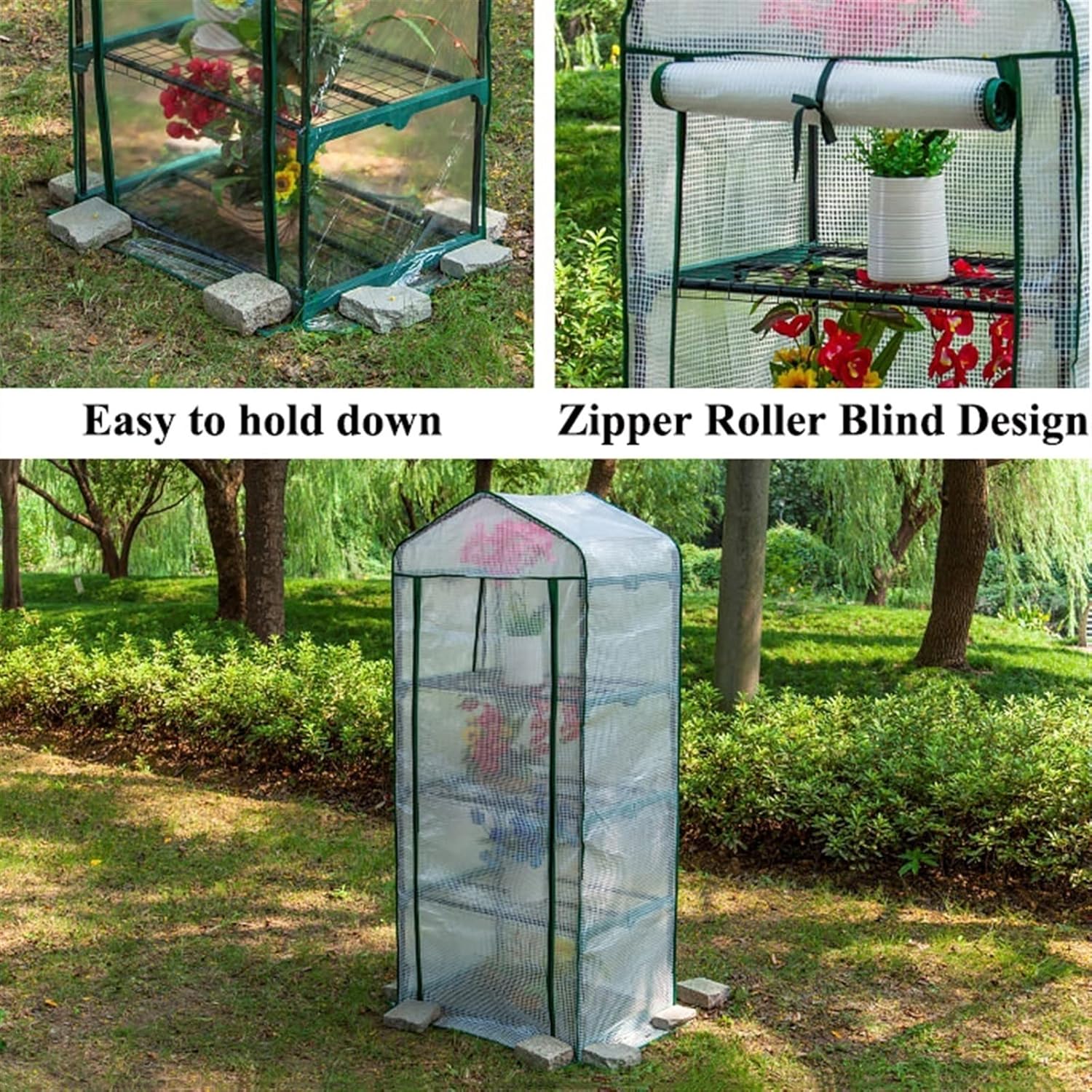 Greenhouse for Tomato Film, wintering Tent for Plants, Multi-Purpose Green Houses with roll-up Door, Space-Saving, Cold Frame, Vegetables, Flowers, Fruit, Garden