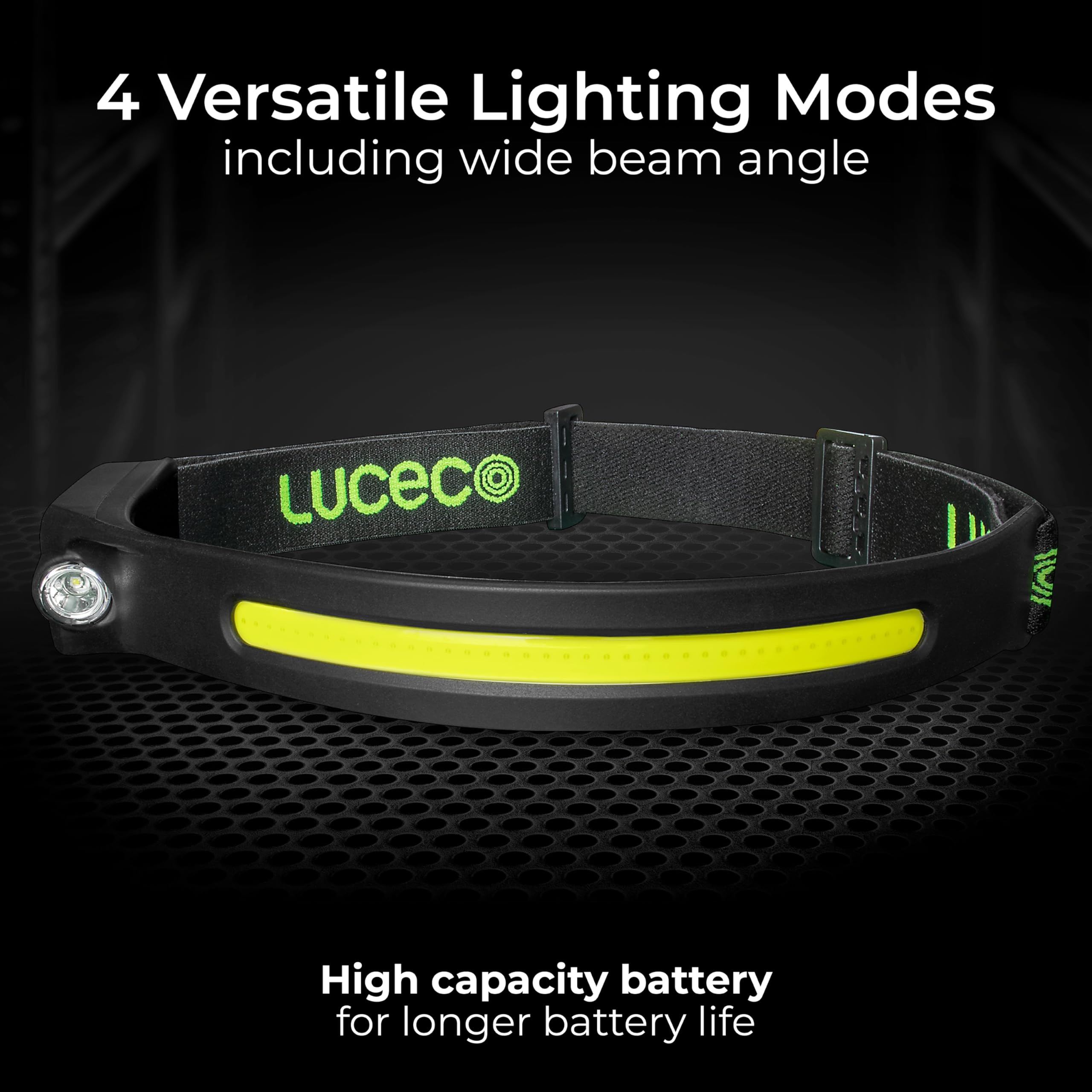 Luceco LED Flexible Head Torch with USB and PIR Motion Sensor, 4 Light Modes, Adjustable, Rechargeable - Image 3