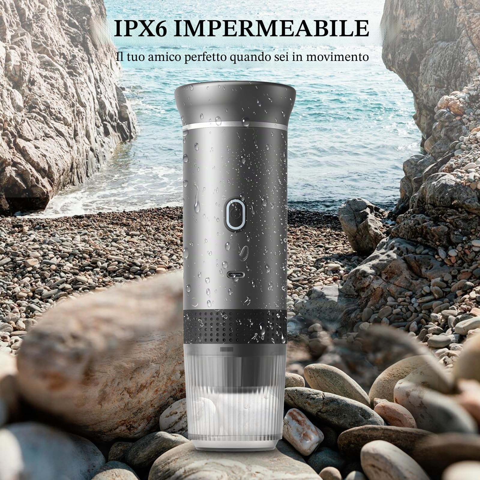 Vunzo Macina Caffe' Elettrico Portatile Macchina caffè capsule auto-riscaldamento con USB-C, Macchina Da Caffè Portatile Capsule, Caffettiera Portatile, Caffettiera da Viaggio Per il Campeggio
