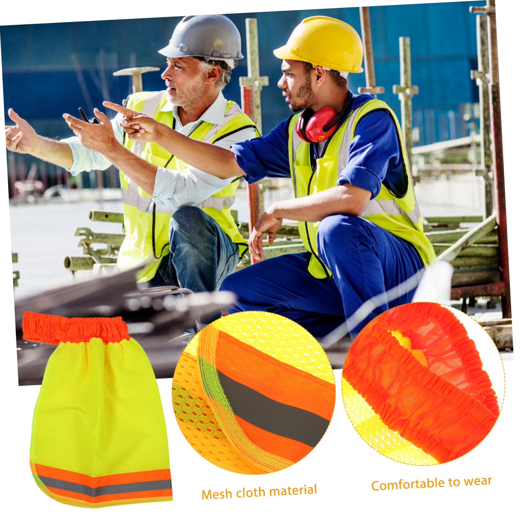 Tofficu 12 Pezzi Copertura per Casco Riflettente con Visiera Ampia Traspirante per Sole Alta Visibilità Accessori per Caschi per e Donne All Aperto