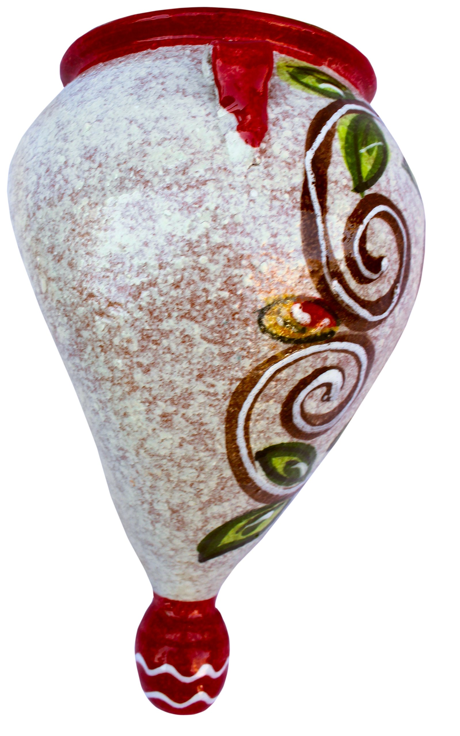 Cactus Canyon Ceramics Hand-Painted Spanish Orza Wall Flower Pot, Spanish Rose