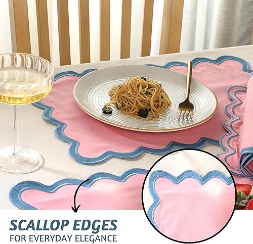 Miniatura 7 de Folkulture Juego de 4 manteles individuales (13 x 19) 100% algodón rústico, manteles individuales tejidos resistentes al calor para decoración de