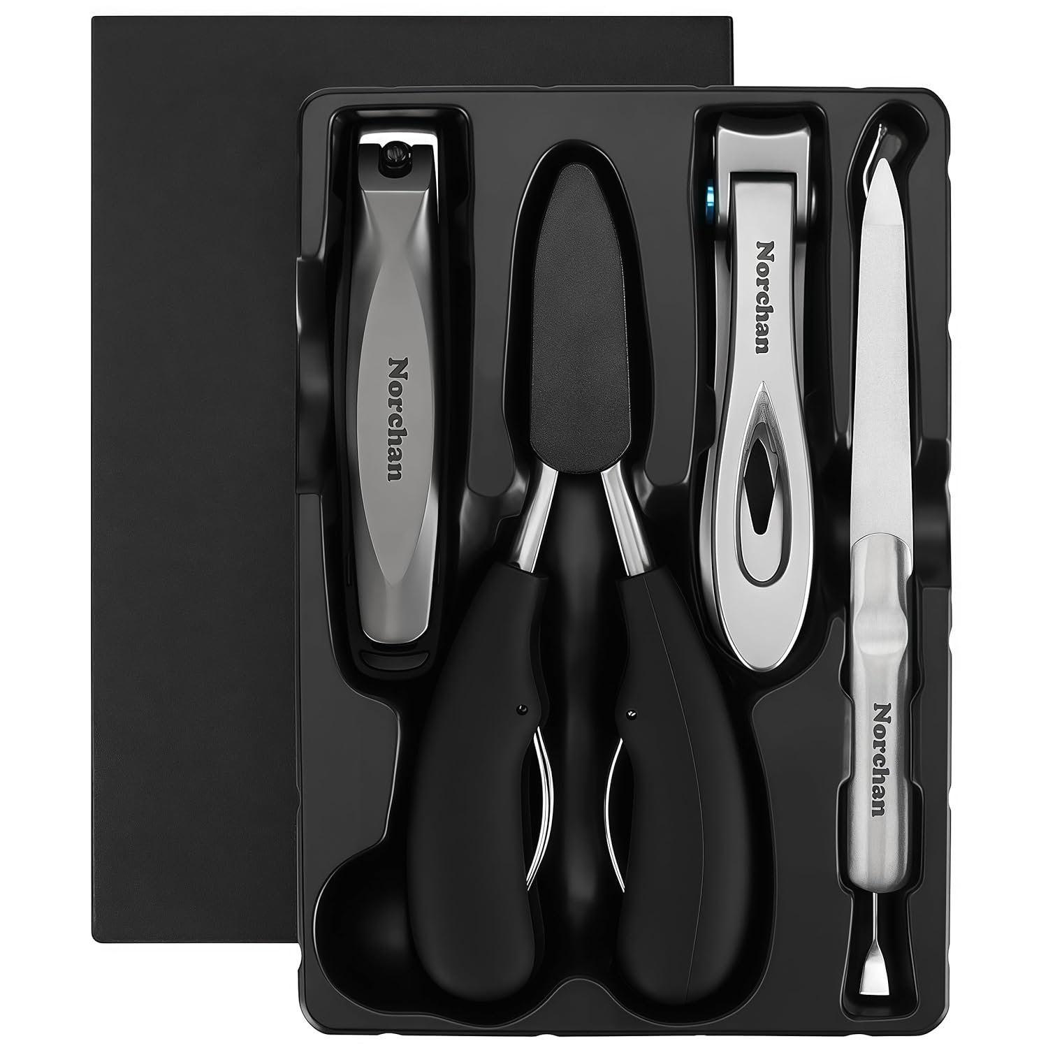 Large Nail Clippers Set 5-Piece Sharp Toenail and Fingernail Clippers with Nail File Ideal for Men and Women