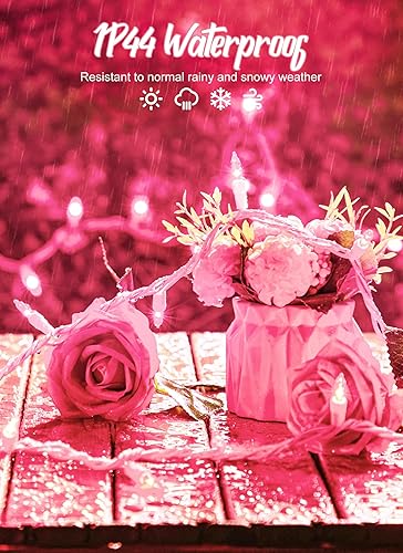 Miniatura 9 de Guirnalda de luces de Navidad con 100 bombillas transparentes en cable blanco, aprobada por UL para uso en interiores y exteriores, luces de árbol