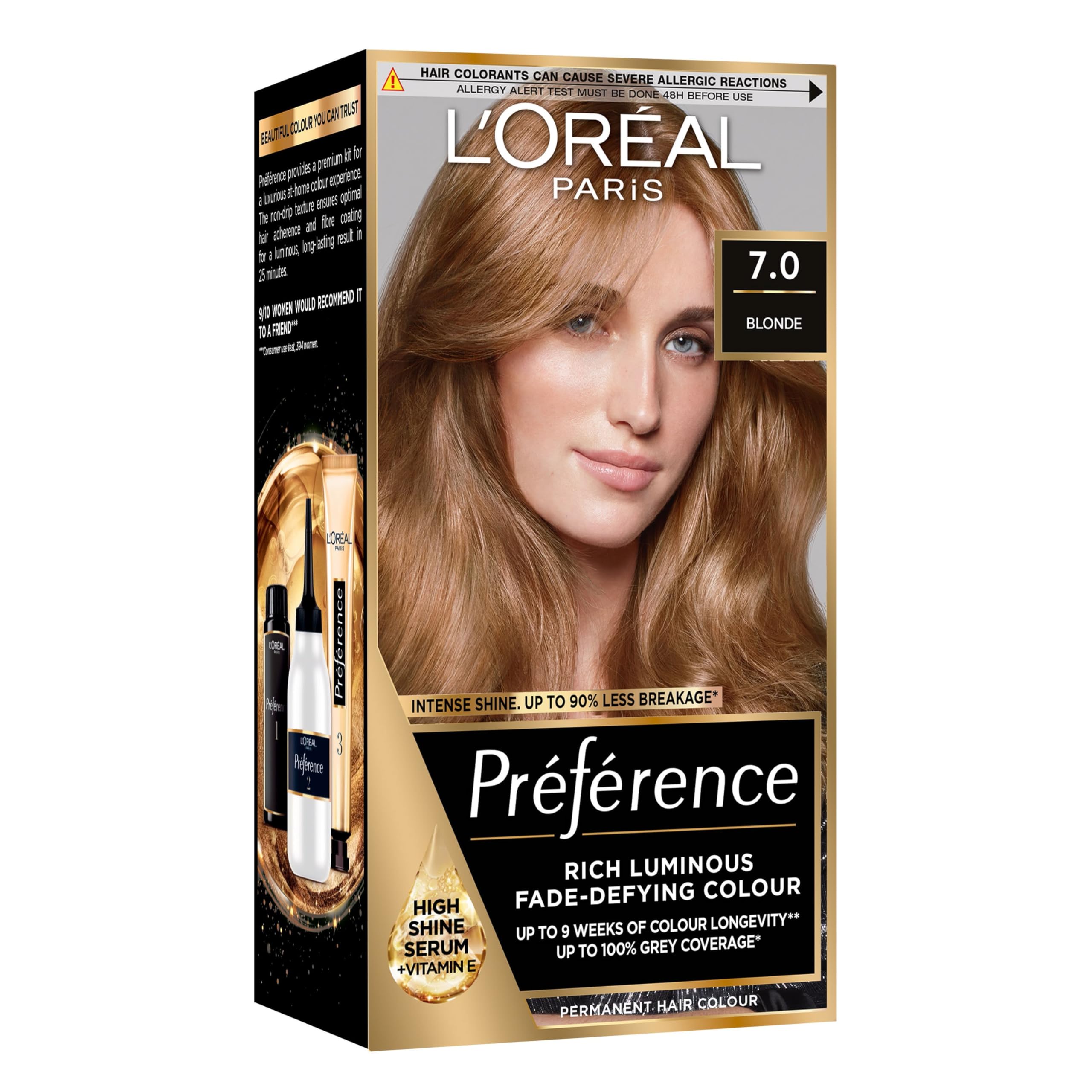 L'Oreal Paris Preference Hair Dye, Luminous Permanent Rich Hair Colour, Long Lasting Brilliance, Achieve Radiant, Salon-Inspired Results, Shade: 7, Vienna