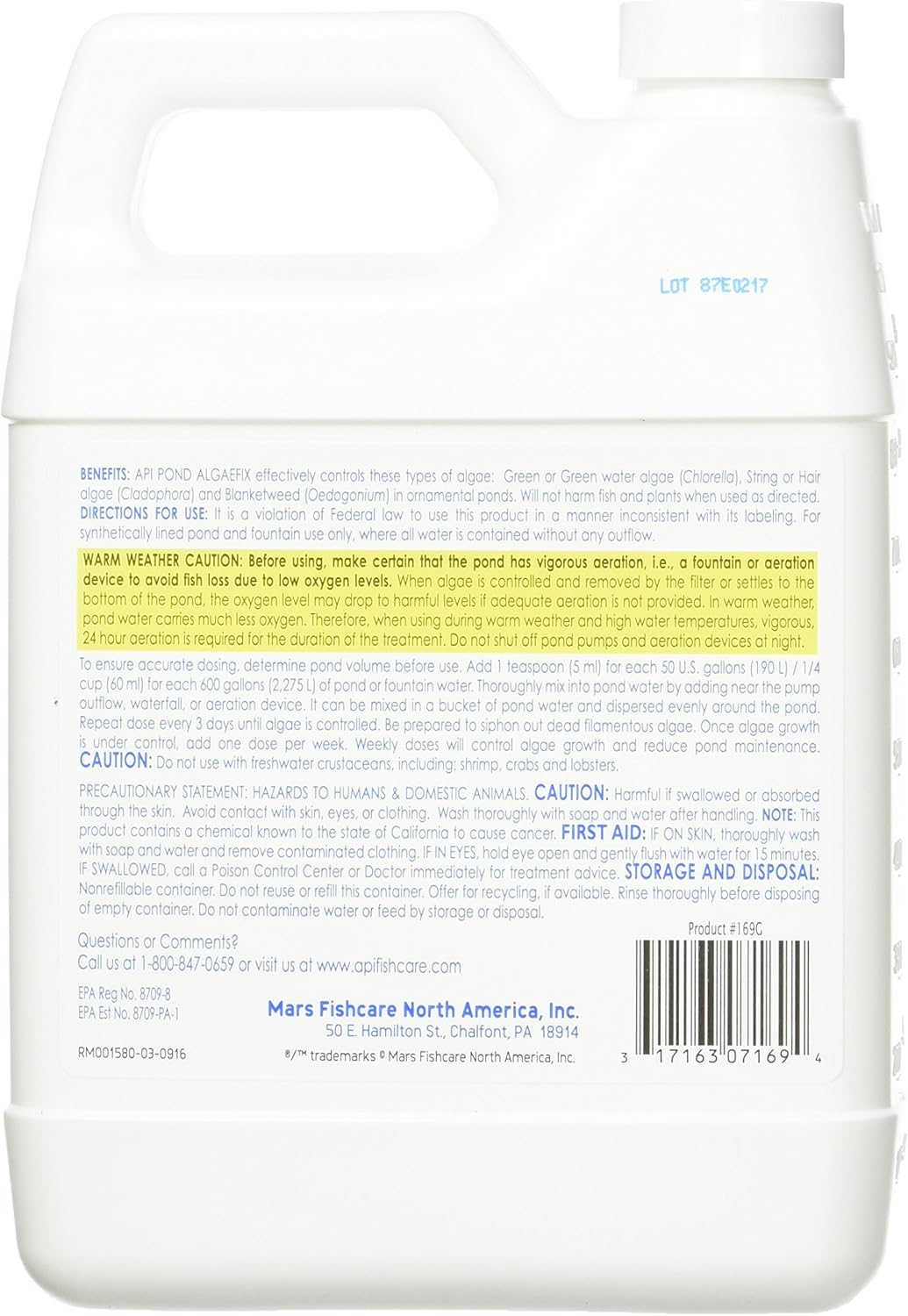 API Pondcare Algaefix Alage Control, 32-Ounce (Pack of 2)