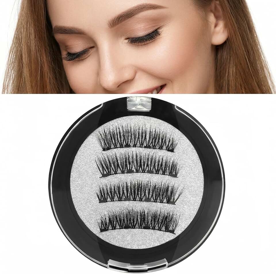 Conjunto de 2 pares de cílios magnéticos - Cílios postiços reutilizáveis fáceis de aplicar, kit de cílios sem cola