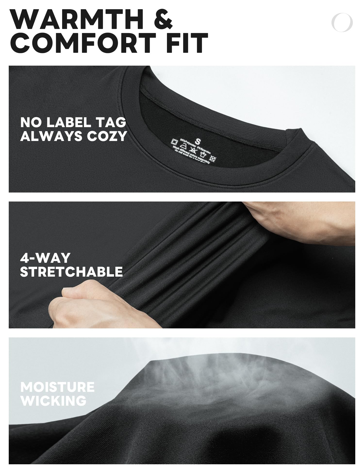 Thermal Underwear for Men Long Johns with Fleece Lined Base Layer Set for Cold Weather Top Bottom