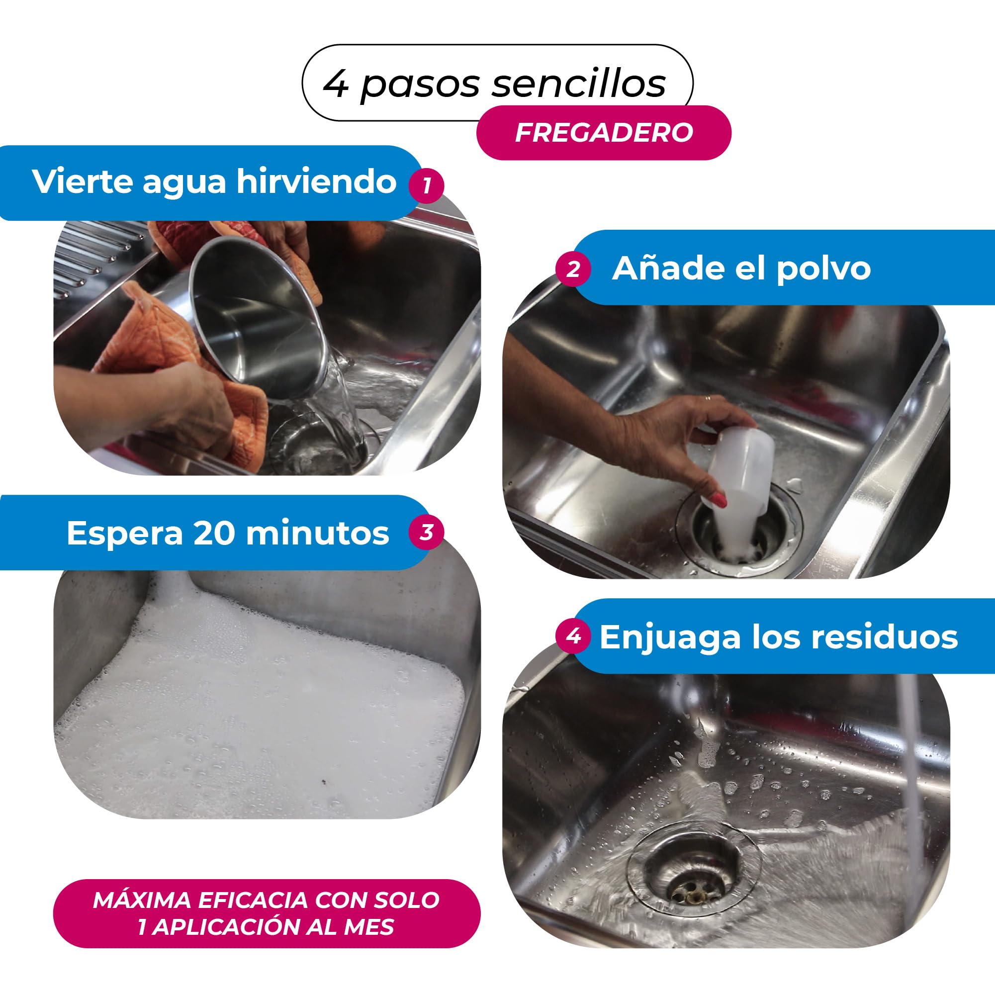 Cali-mex Espuma para la limpieza de sifones y tubos Elimina los malos olores, evita obstrucciones y atascos en el lavabo, la ducha y el inodoro. Formato ahorro de 2 kg.