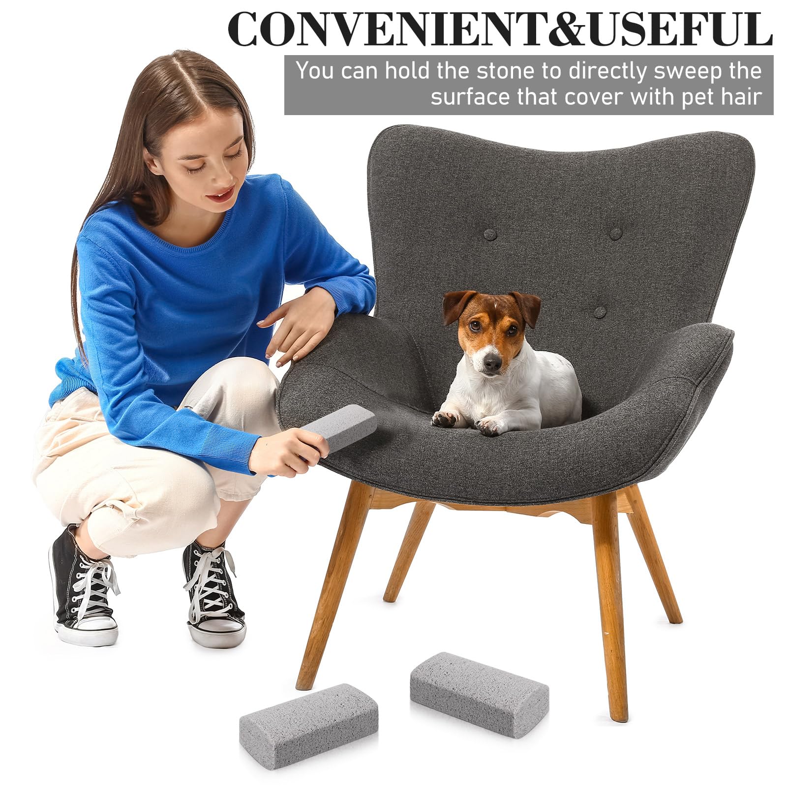 Elevate Essentials Piedra Para El Pelo De Mascotas, Removedor De Pelo