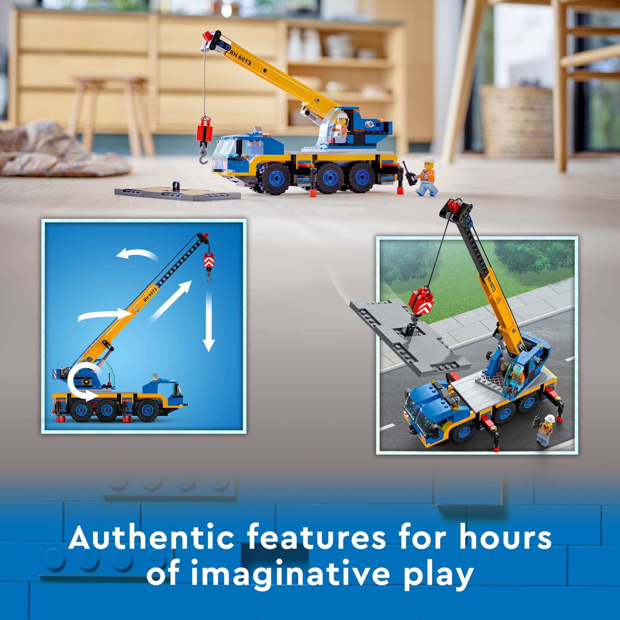 LEGO City Mobile Crane 60324 Building Kit; Toy Construction Vehicle